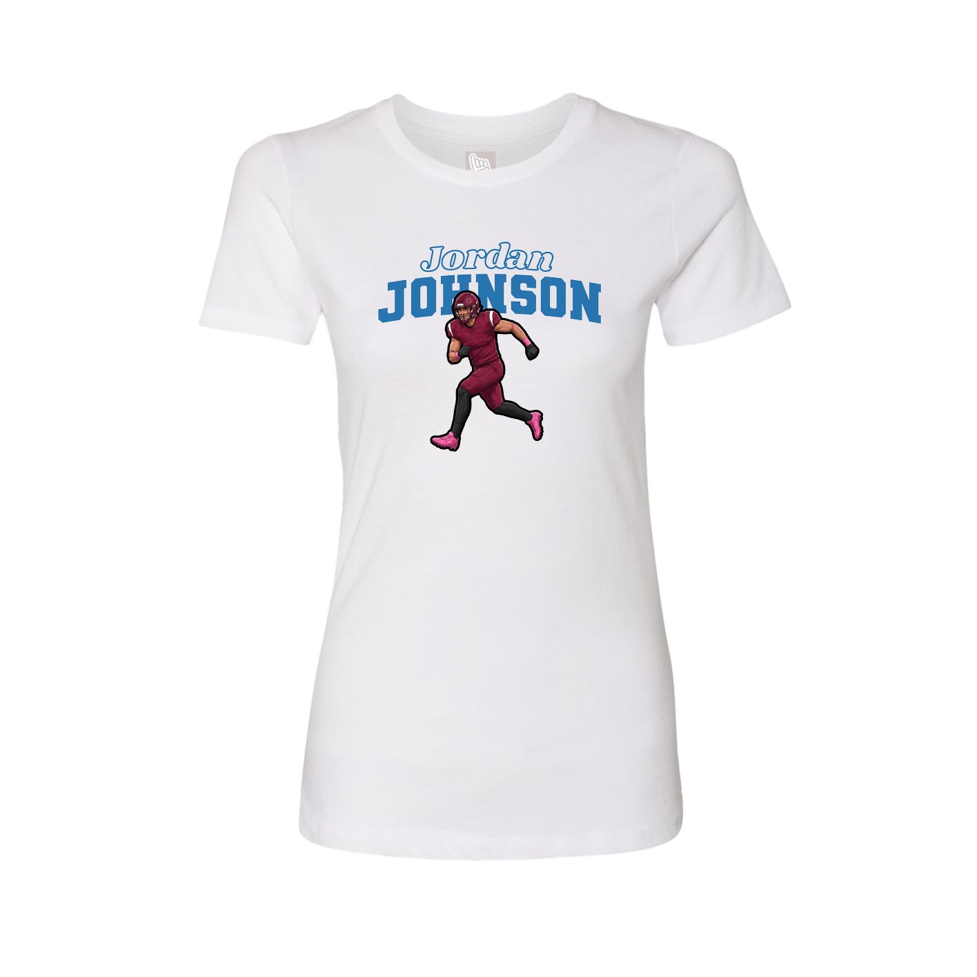 Fitted Women's Tee — Name Arch in White