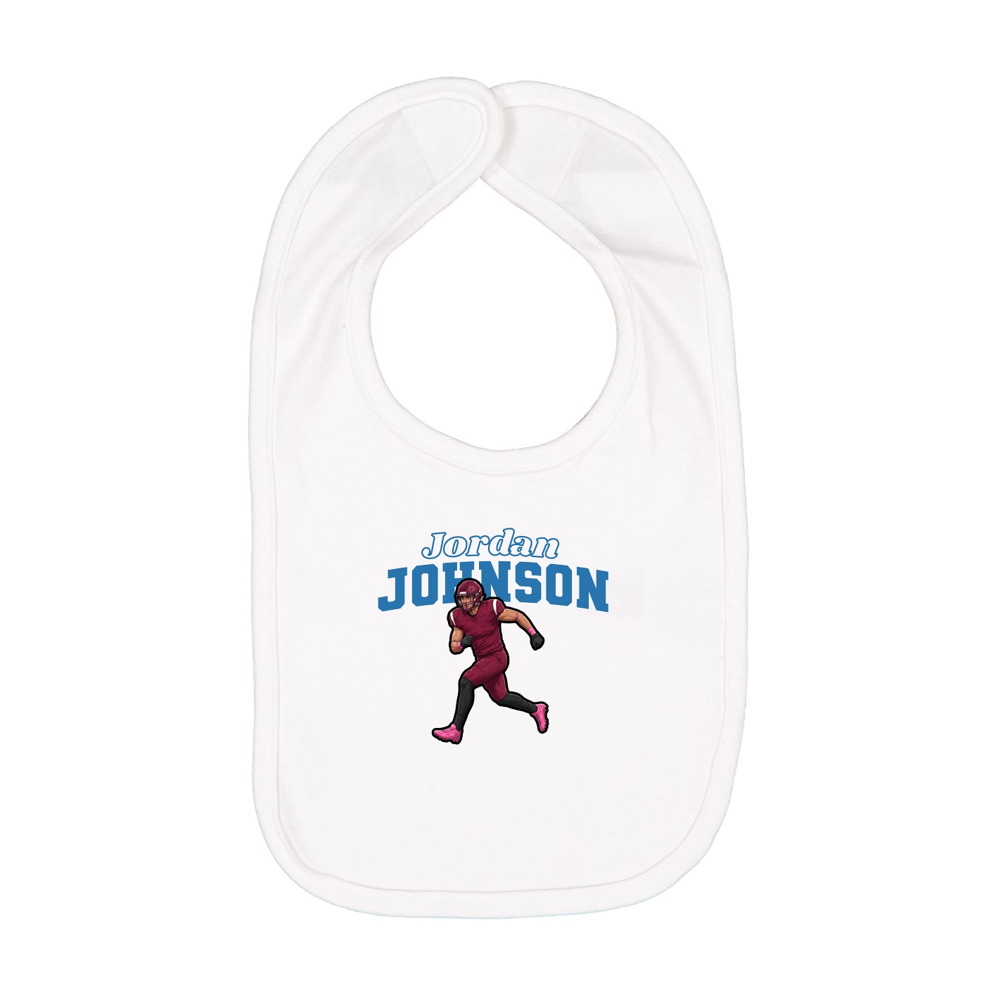 Infant Bib — Name Arch in White