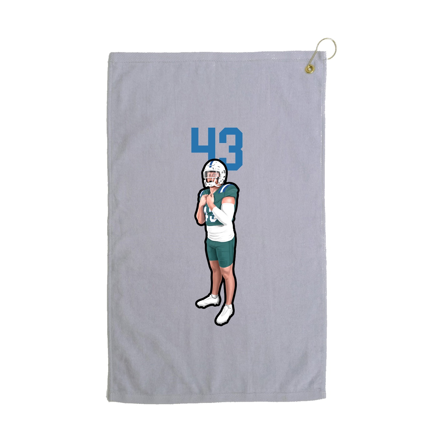 Golf Towel — Number Top in Grey