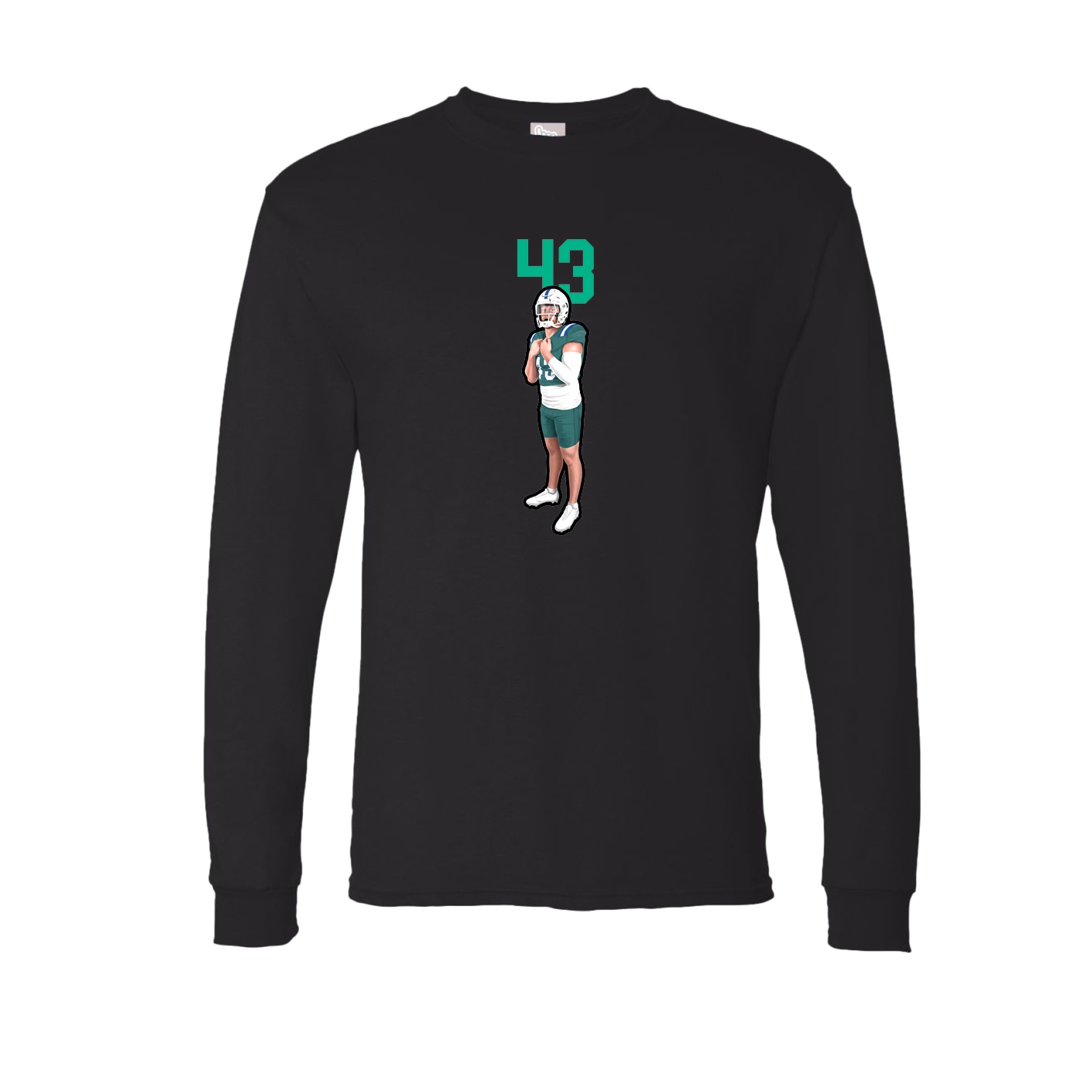 Long Sleeve Tee — Number Top in Black