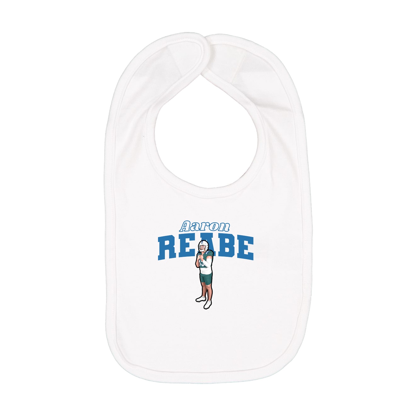 Infant Bib — Name Arch in White