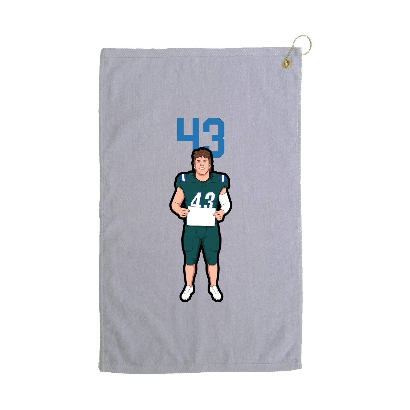 Golf Towel — Number Top in Grey