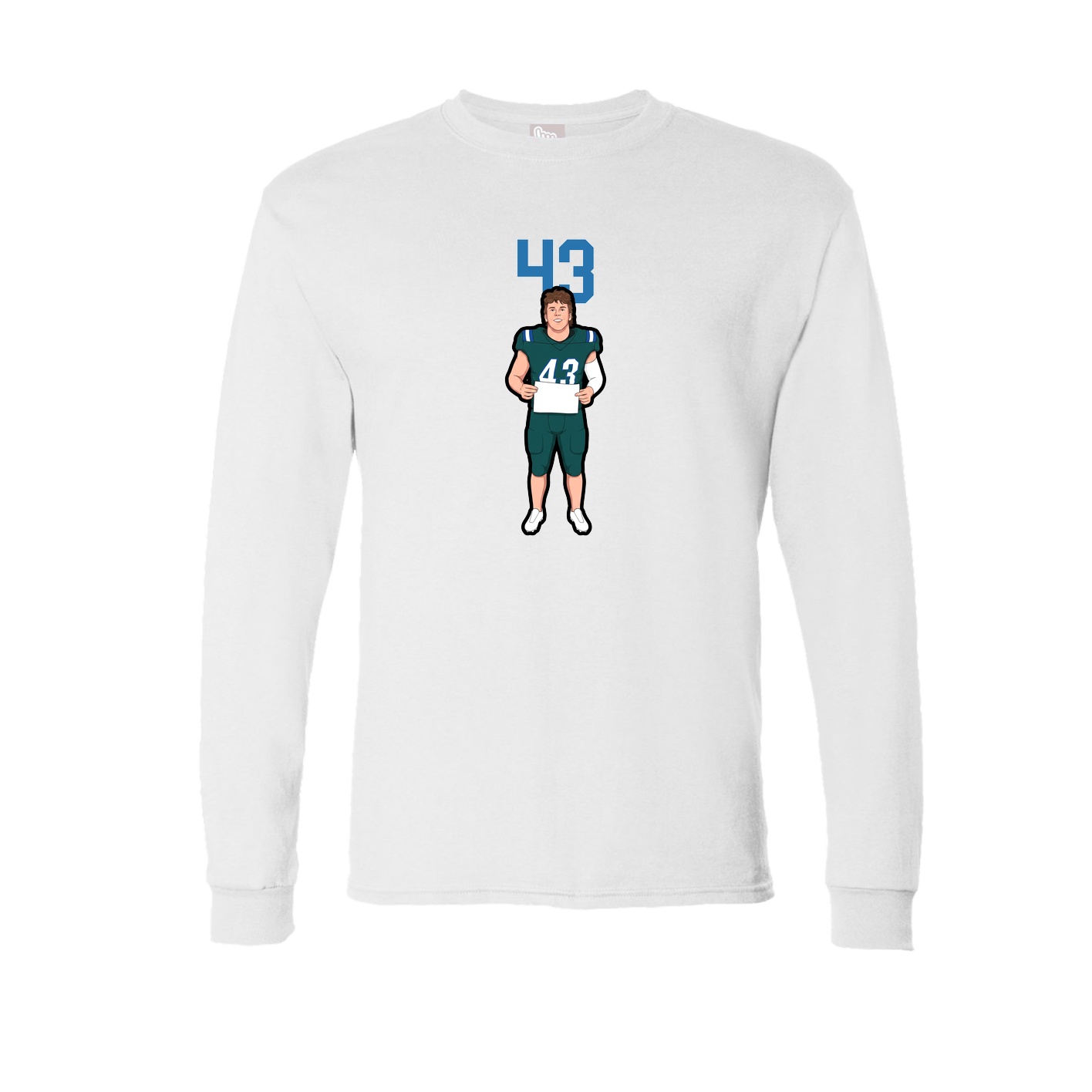 Long Sleeve Tee — Number Top in White