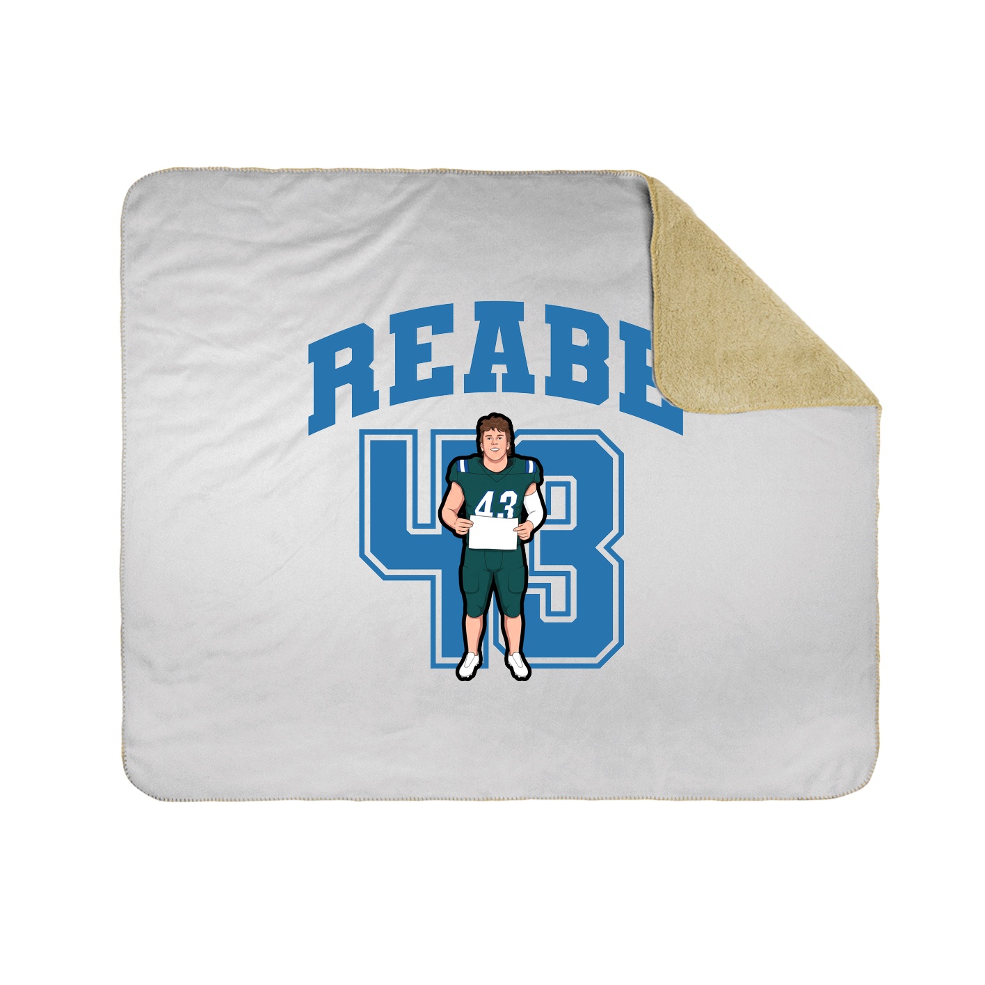 Throw Blanket — Number in White
