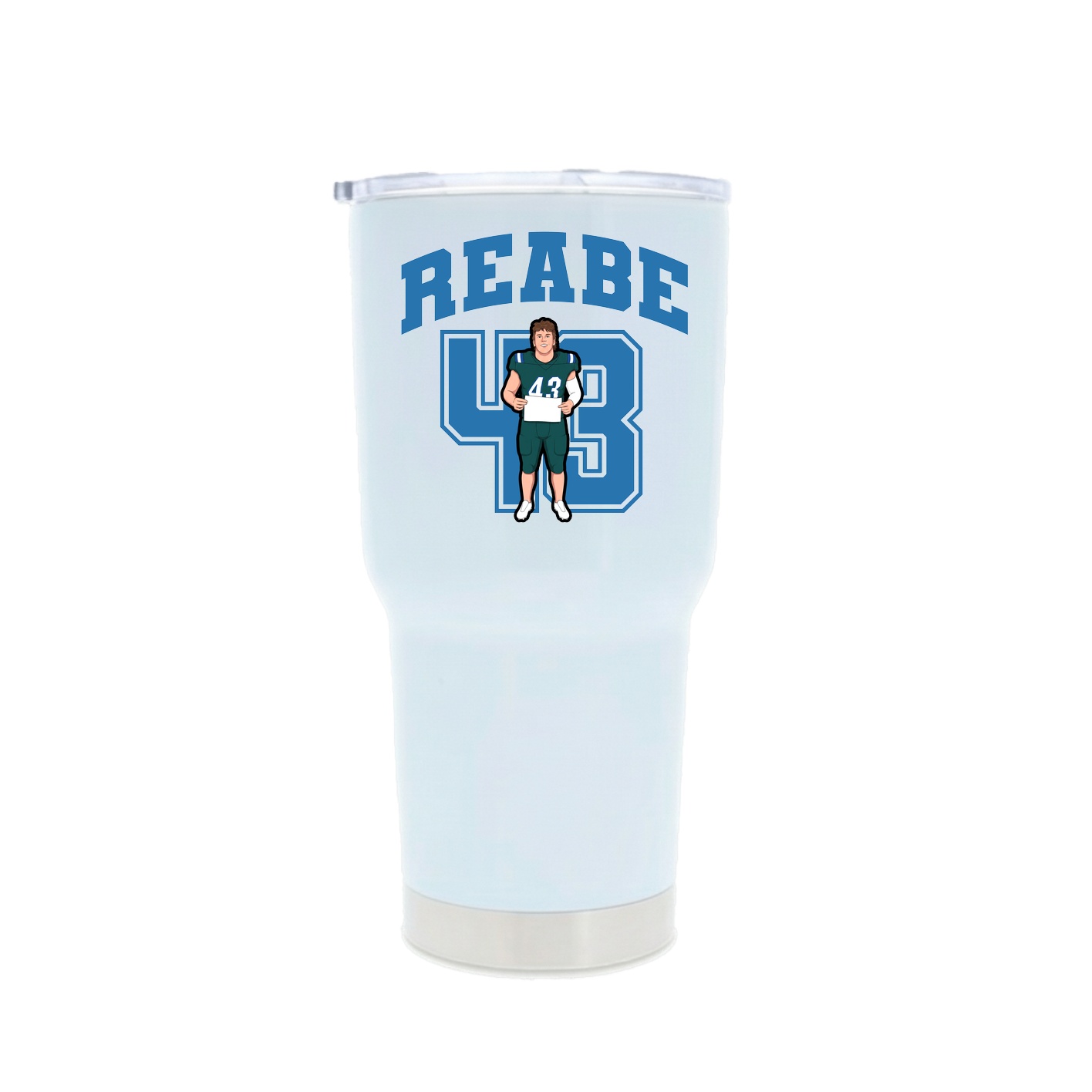 30oz Stainless Steel Tumbler — Number in White