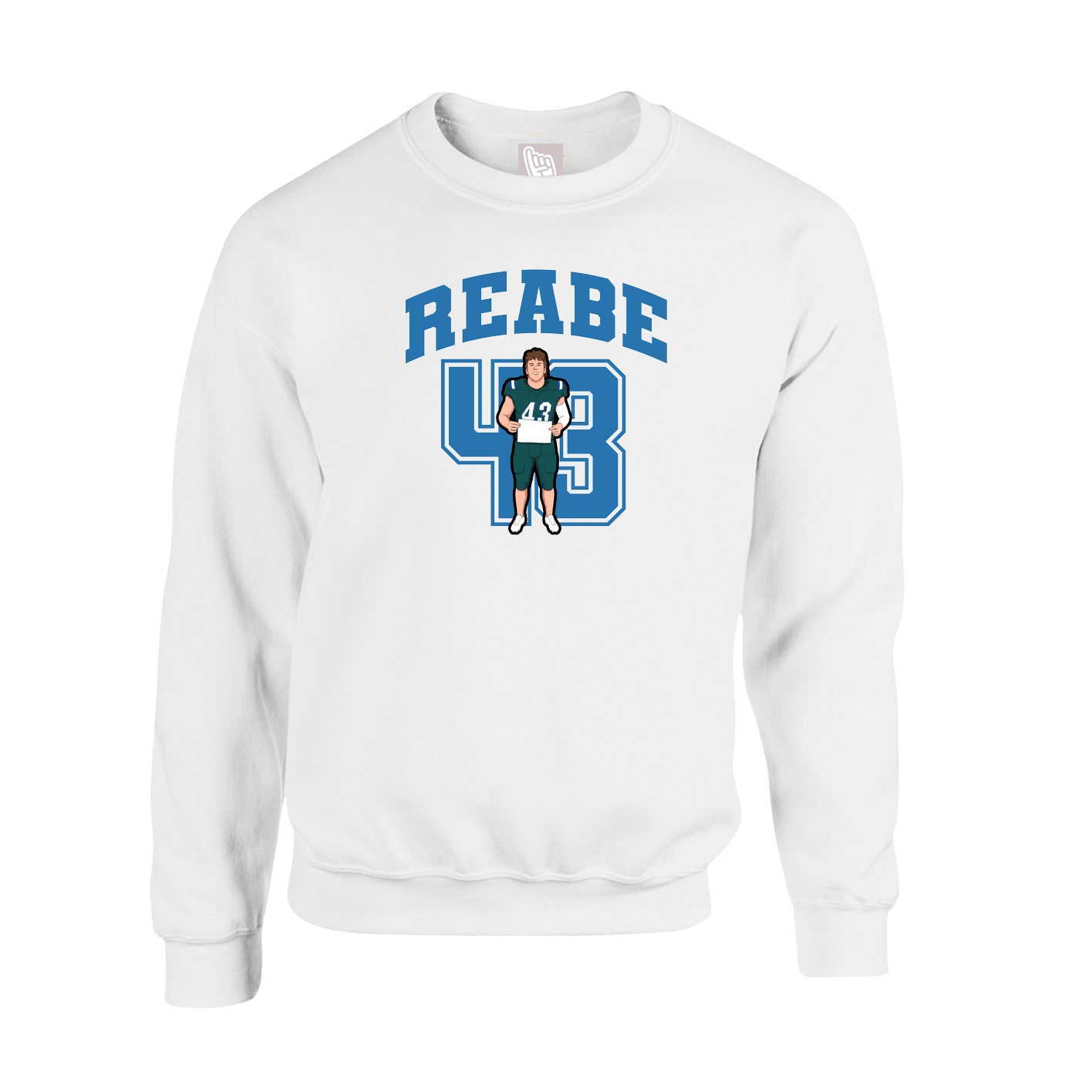 Fleece Crew — Number in White