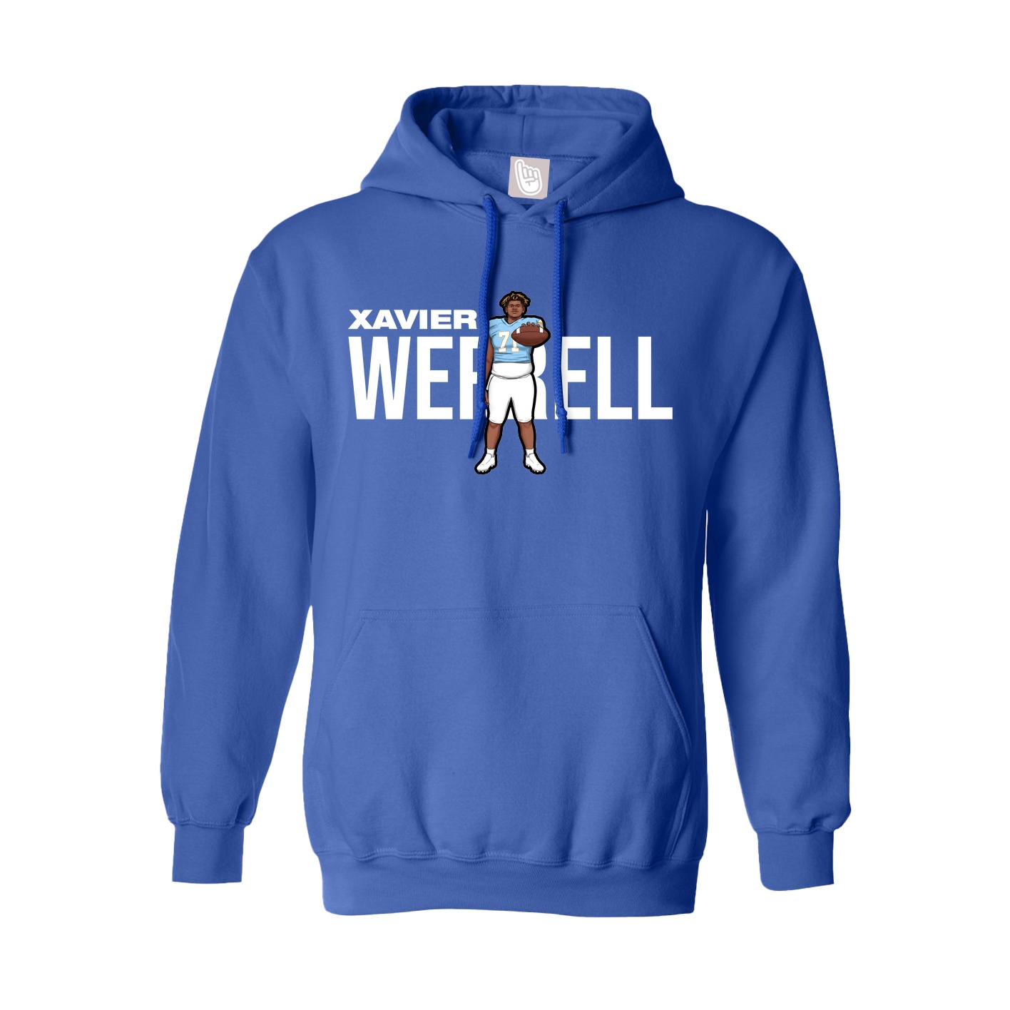 Youth Hoodie — Player Name in Royal