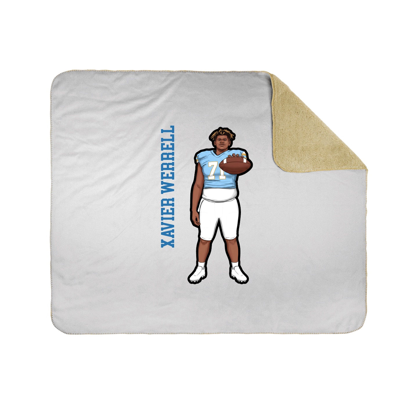 Throw Blanket — Name Vertical in White