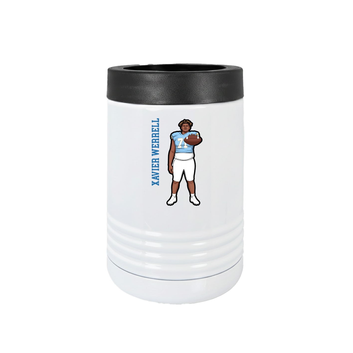 Beverage Holder — Name Vertical in White