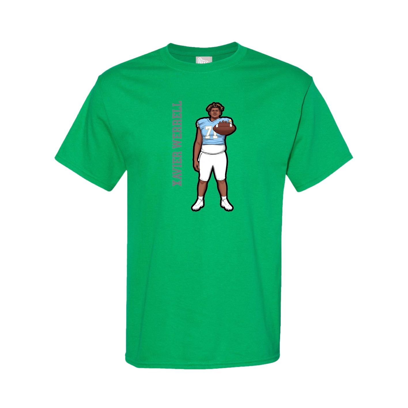Youth Tee — Name Vertical in Green
