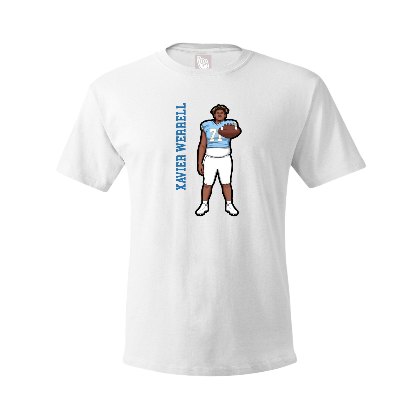 Youth Tee — Name Vertical in White