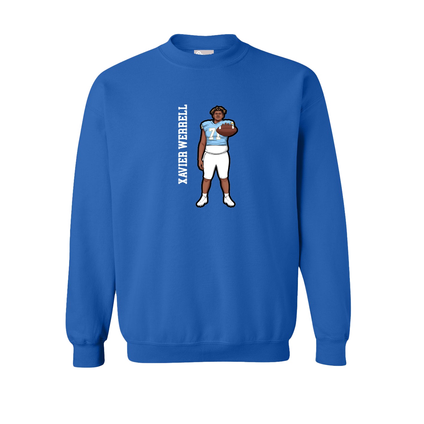 Fleece Crew — Name Vertical in Royal
