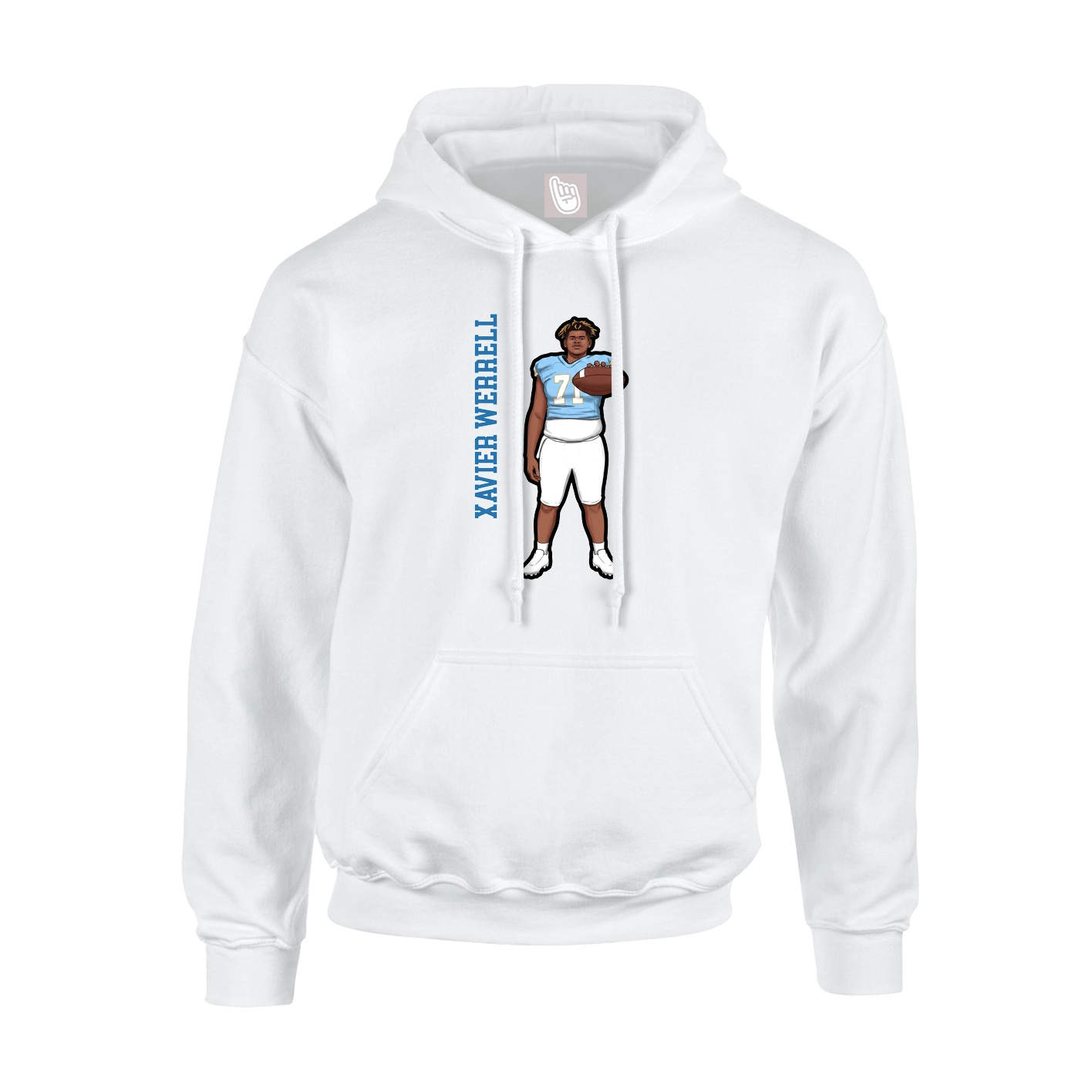 Youth Hoodie — Name Vertical in White