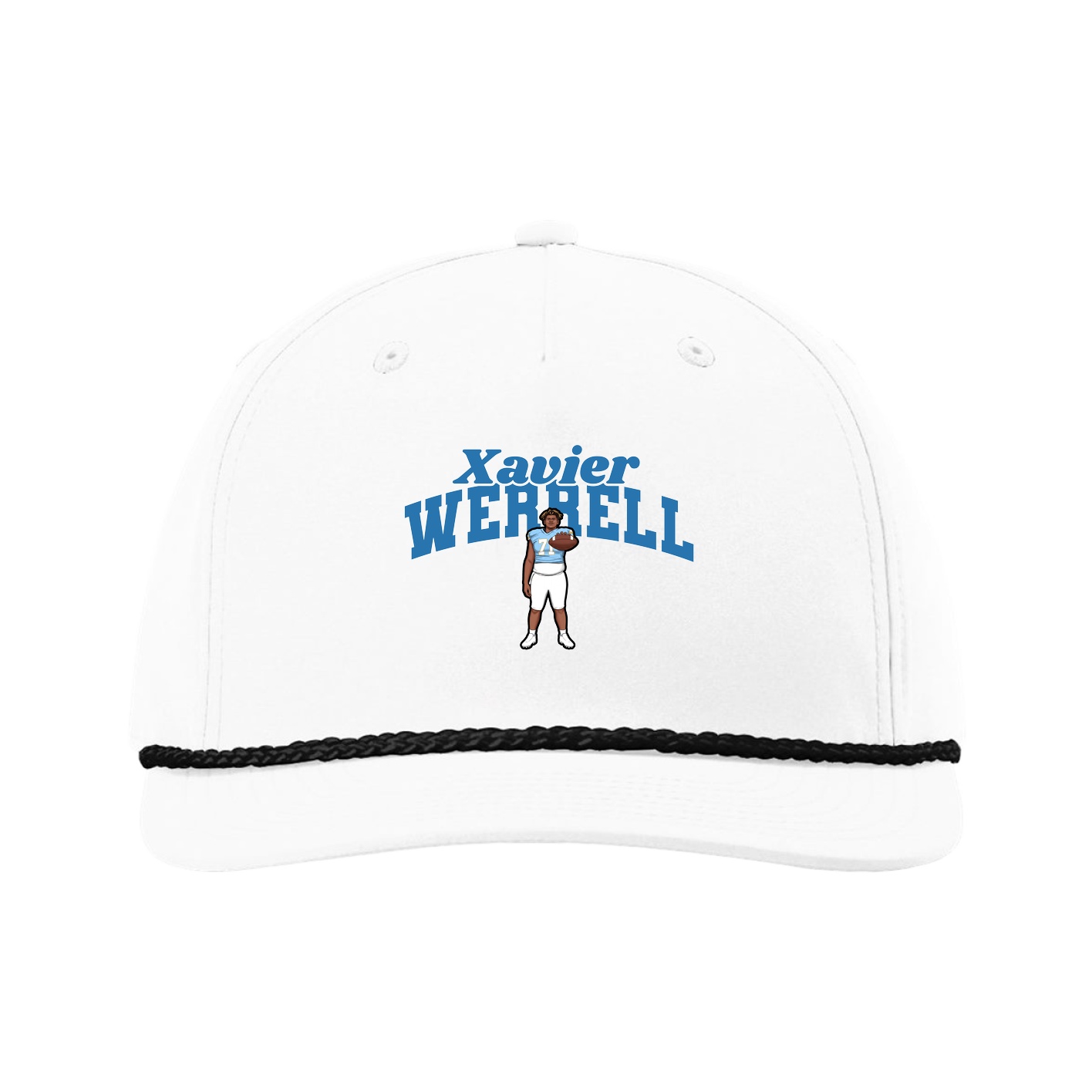 Five-Panel Classic Rope Cap — Signature Arch in White