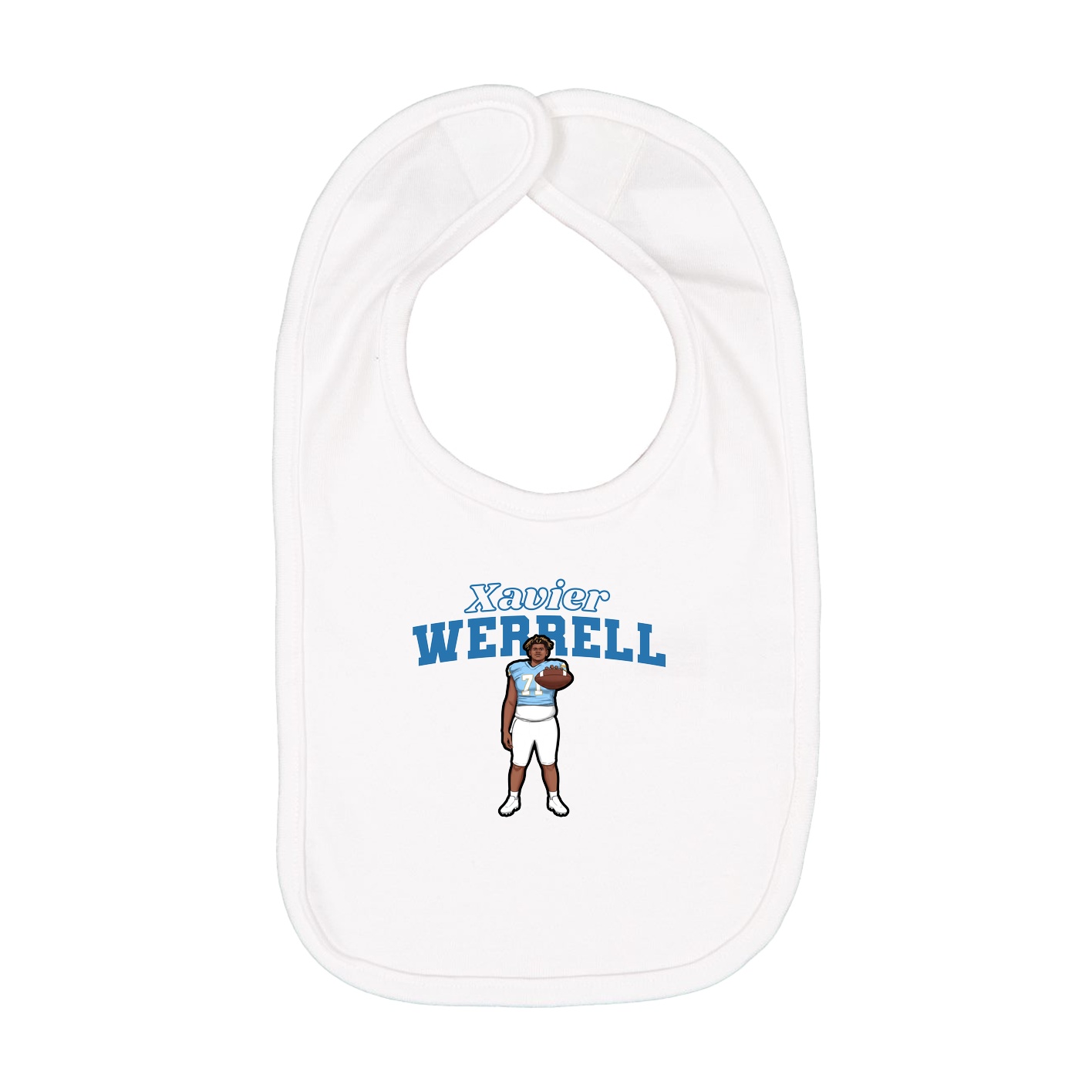 Infant Bib — Name Arch in White