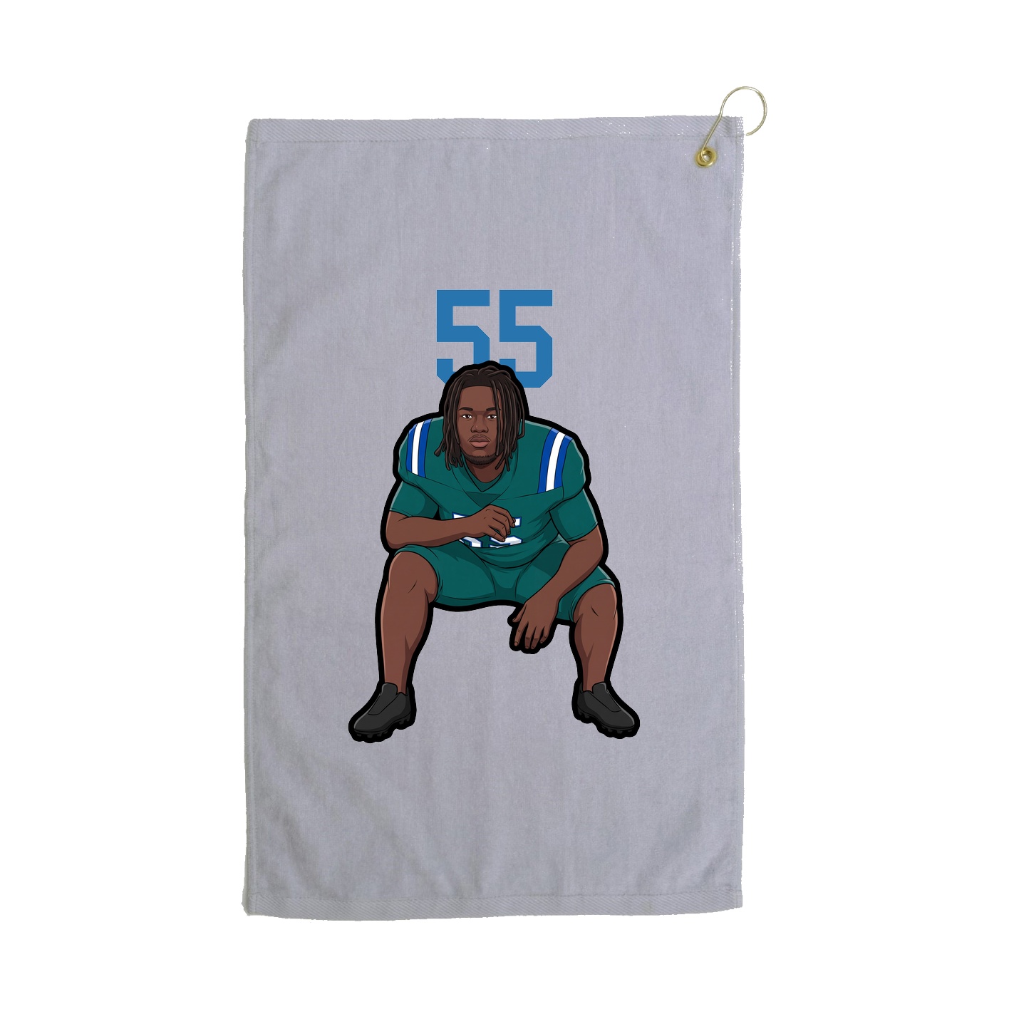 Golf Towel — Number Top in Grey