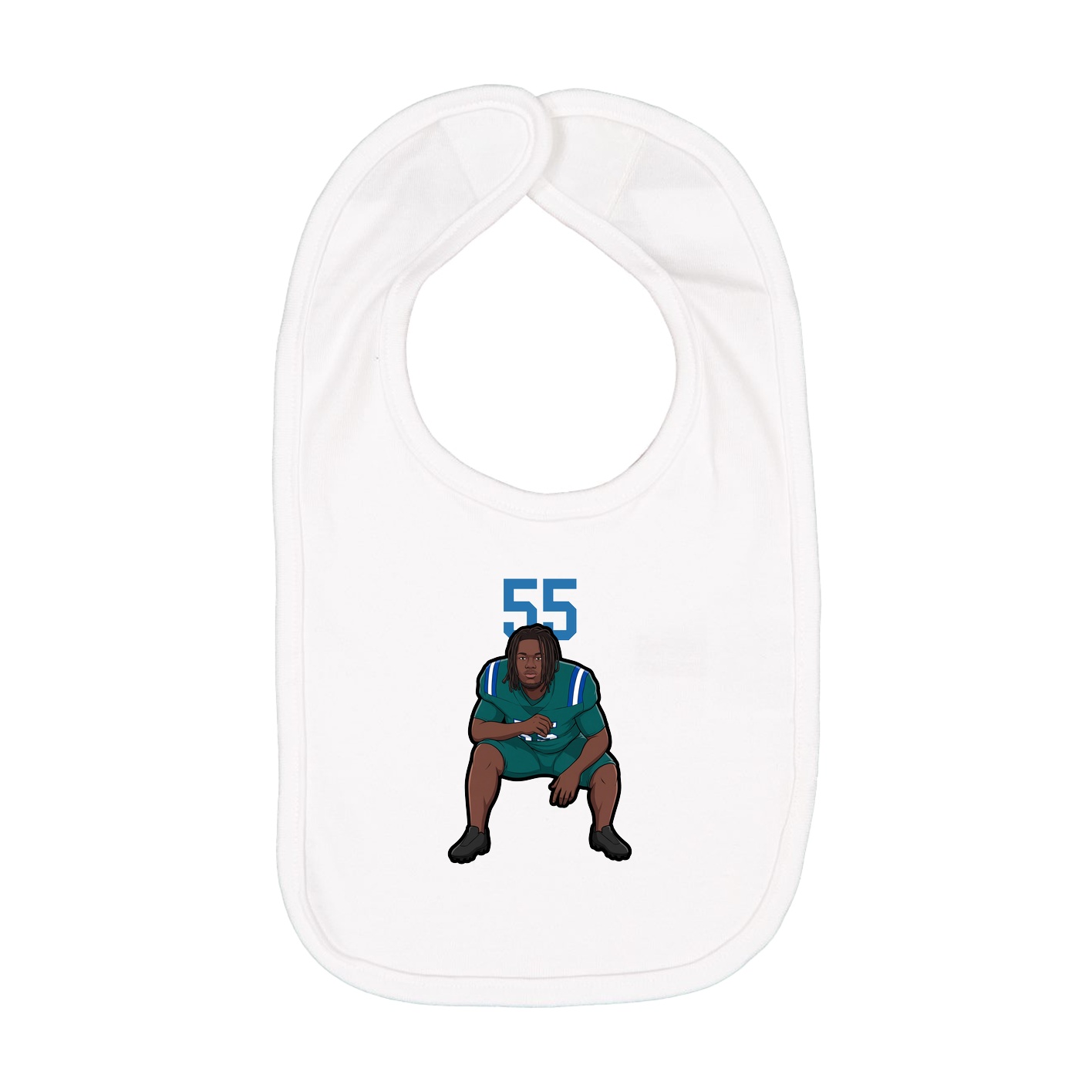 Infant Bib — Number Top in White