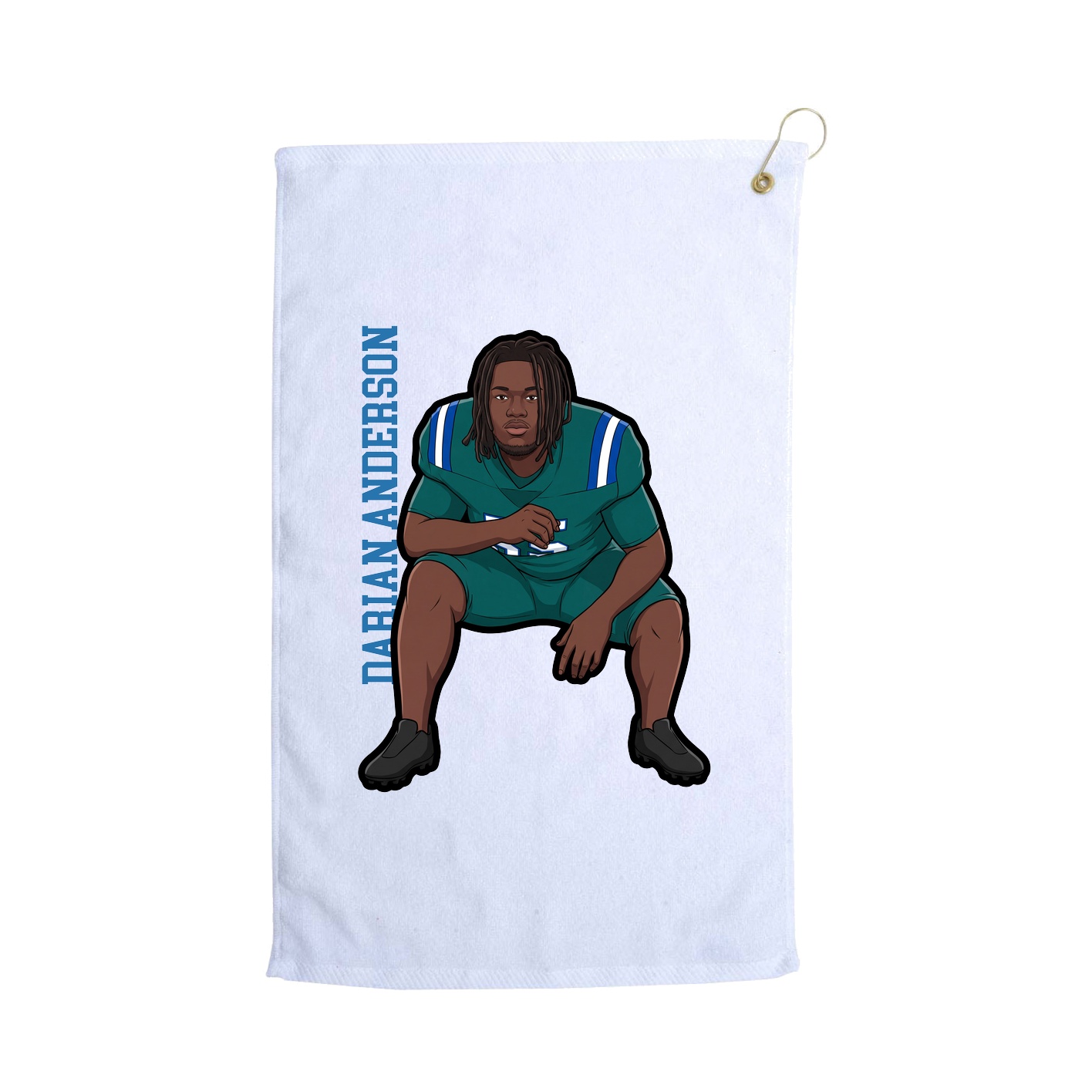 Golf Towel — Name Vertical in White