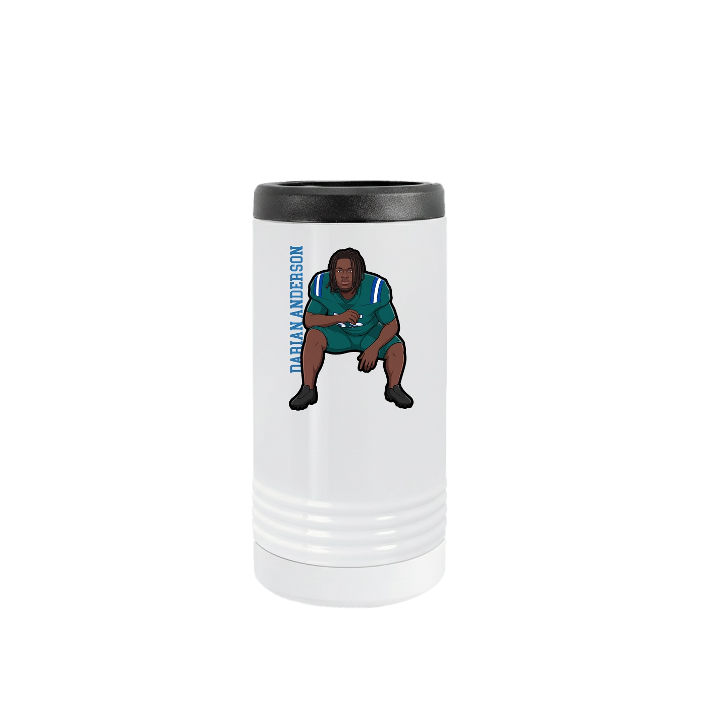 Slim Beverage Holder — Name Vertical in White