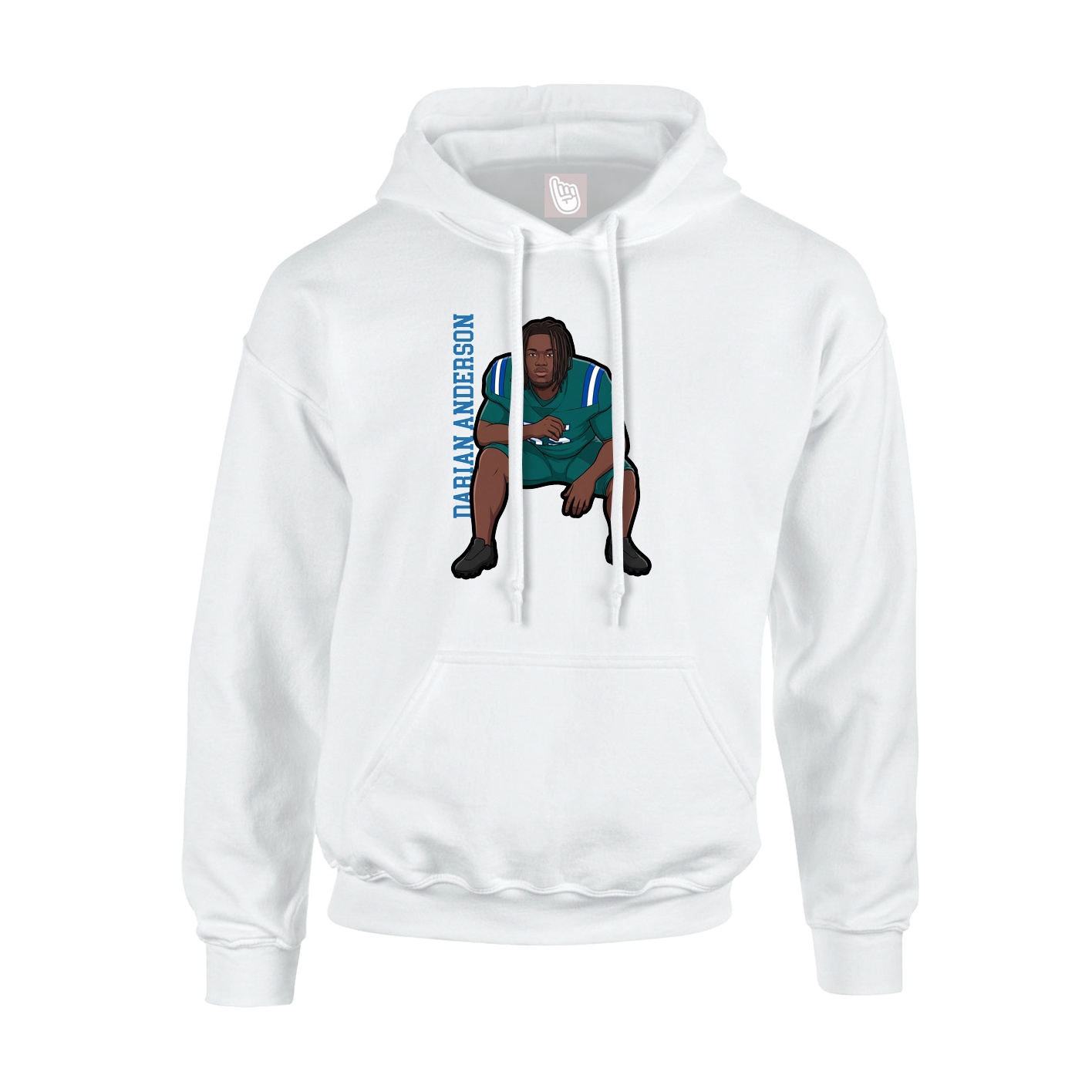 Hoodie — Name Vertical in White