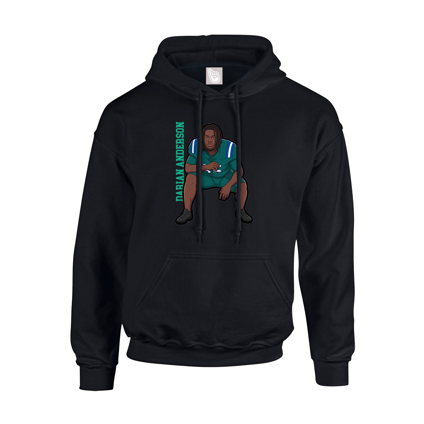 Youth Hoodie — Name Vertical in Black