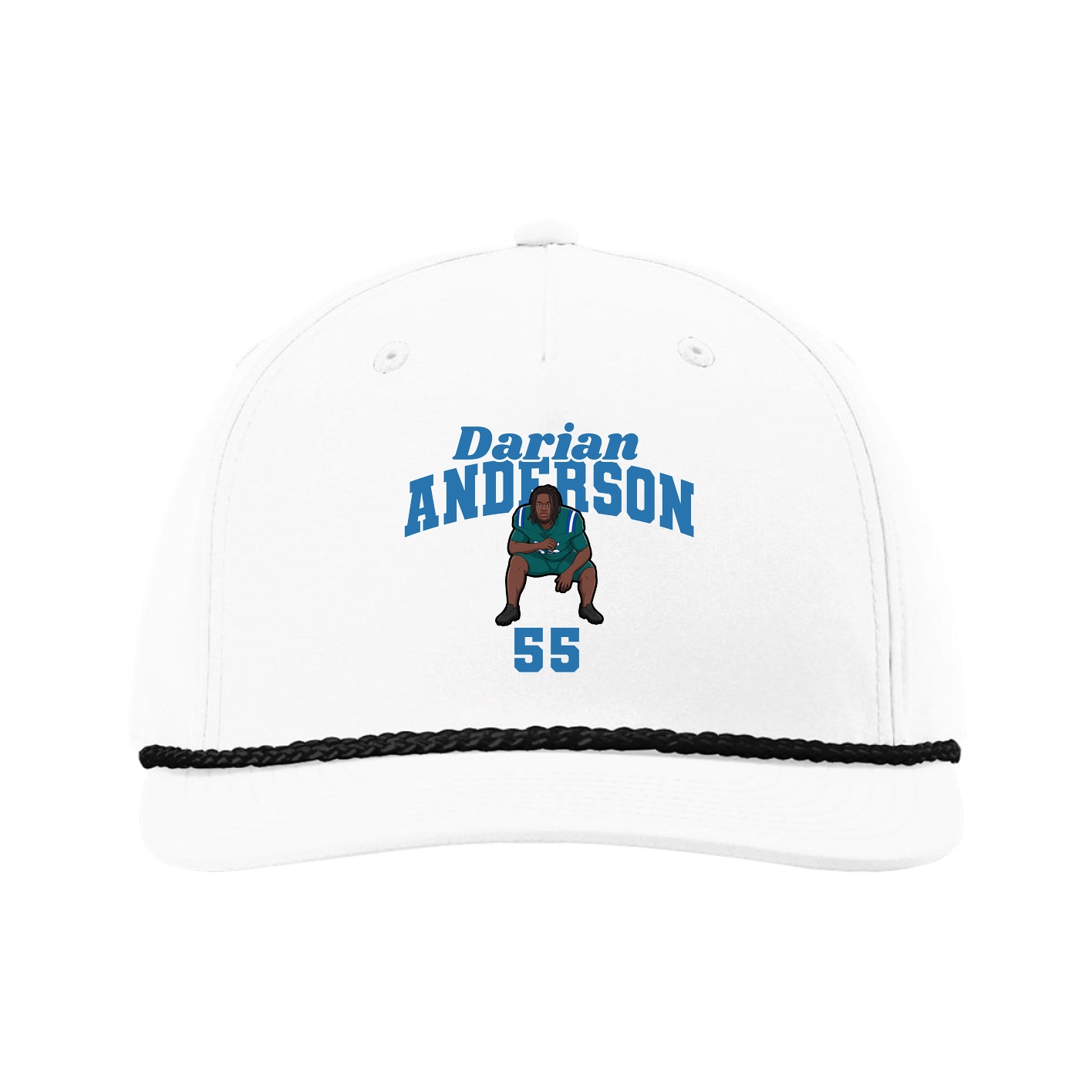 Five-Panel Classic Rope Cap — Signature Arch in White
