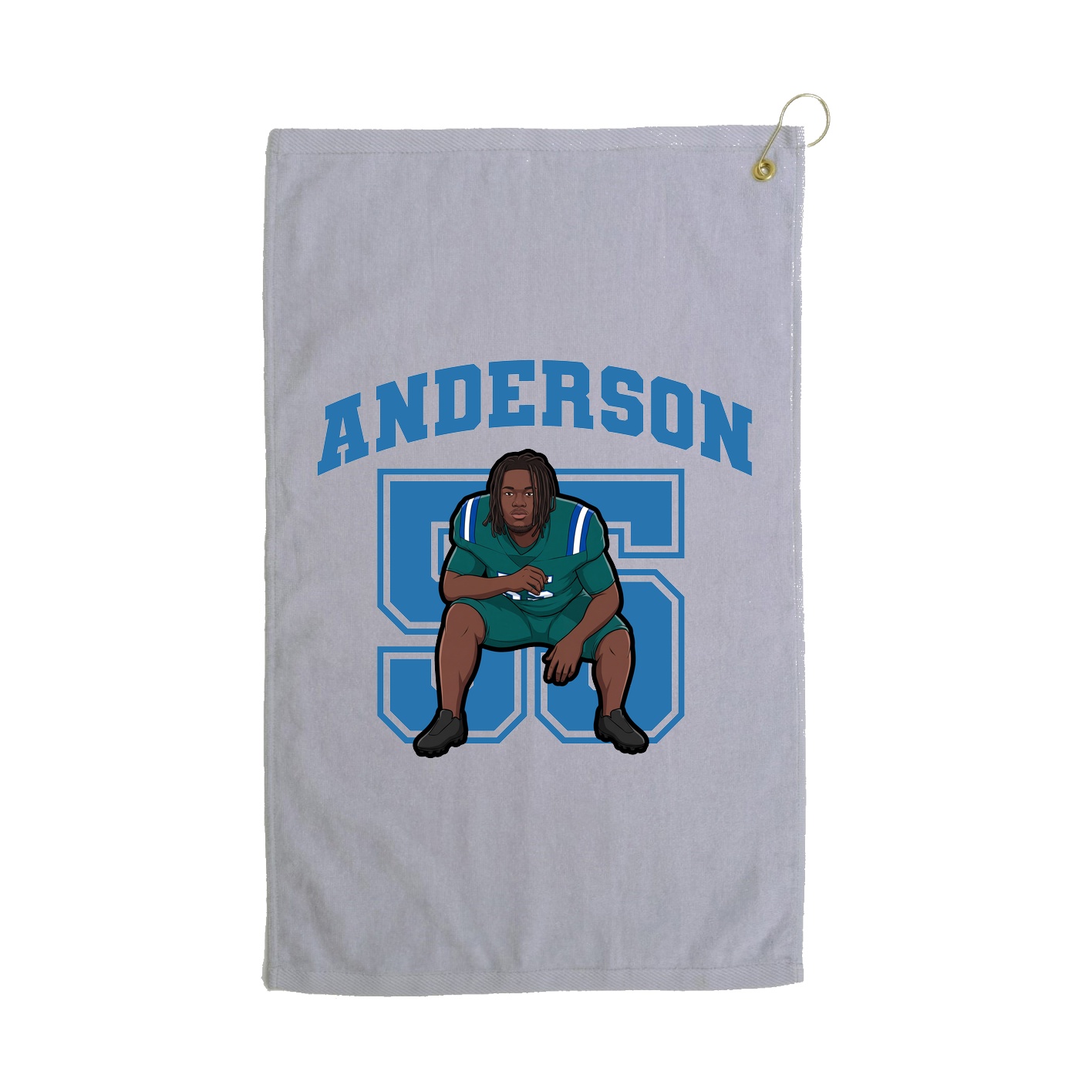 Golf Towel — Number in Grey