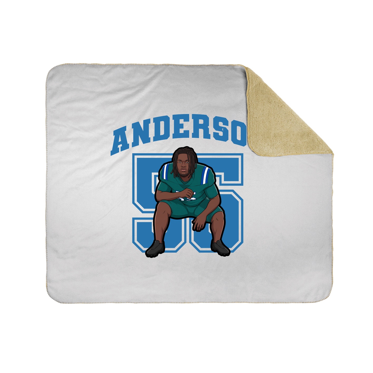 Throw Blanket — Number in White