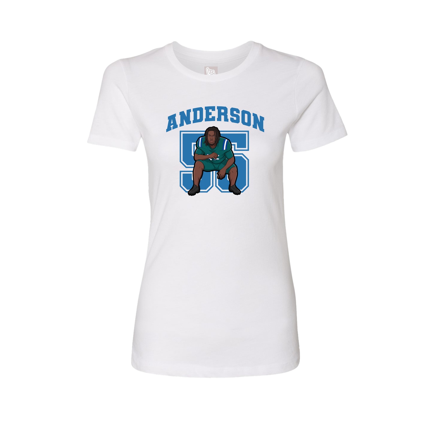 Fitted Women's Tee — Number in White