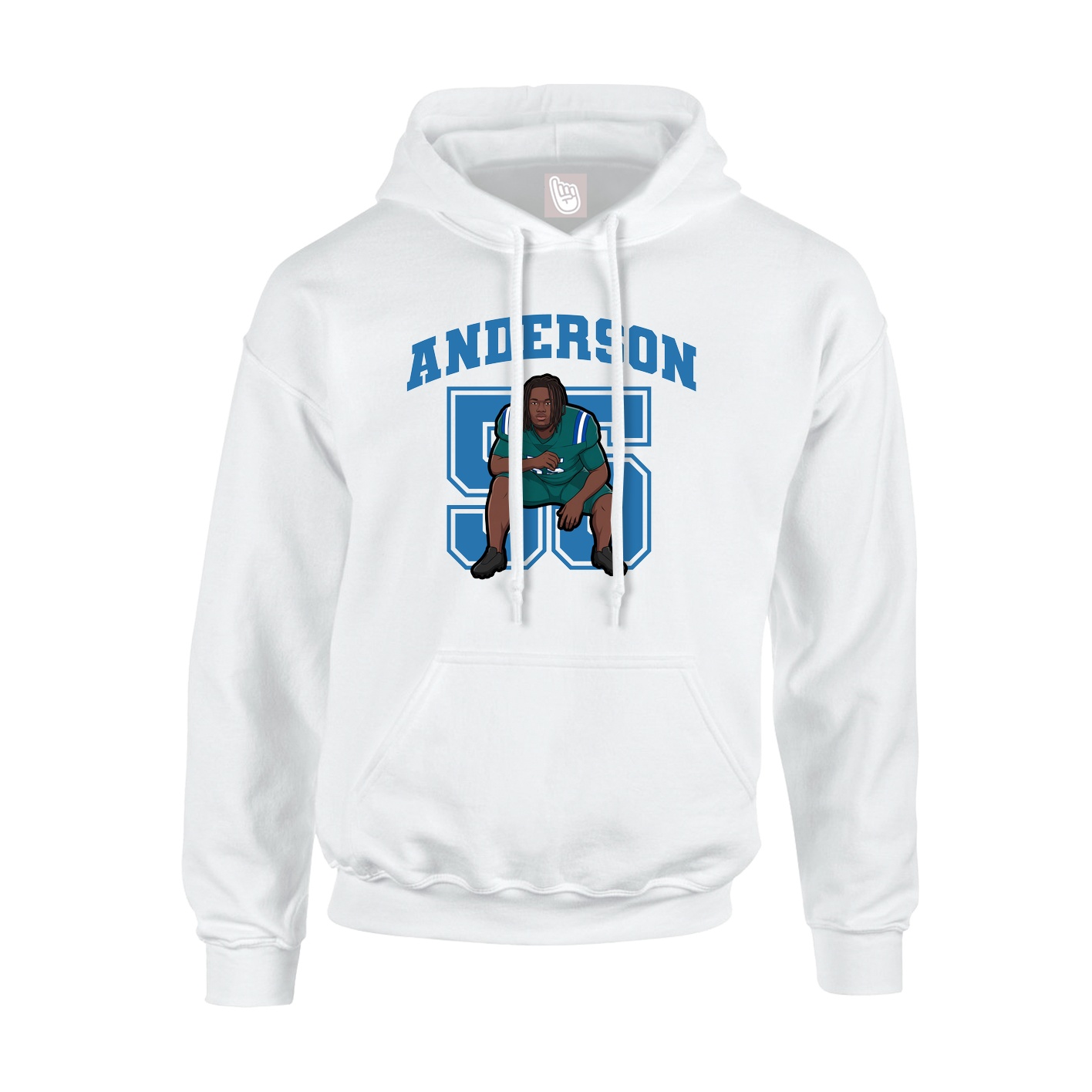 Youth Hoodie — Number in White