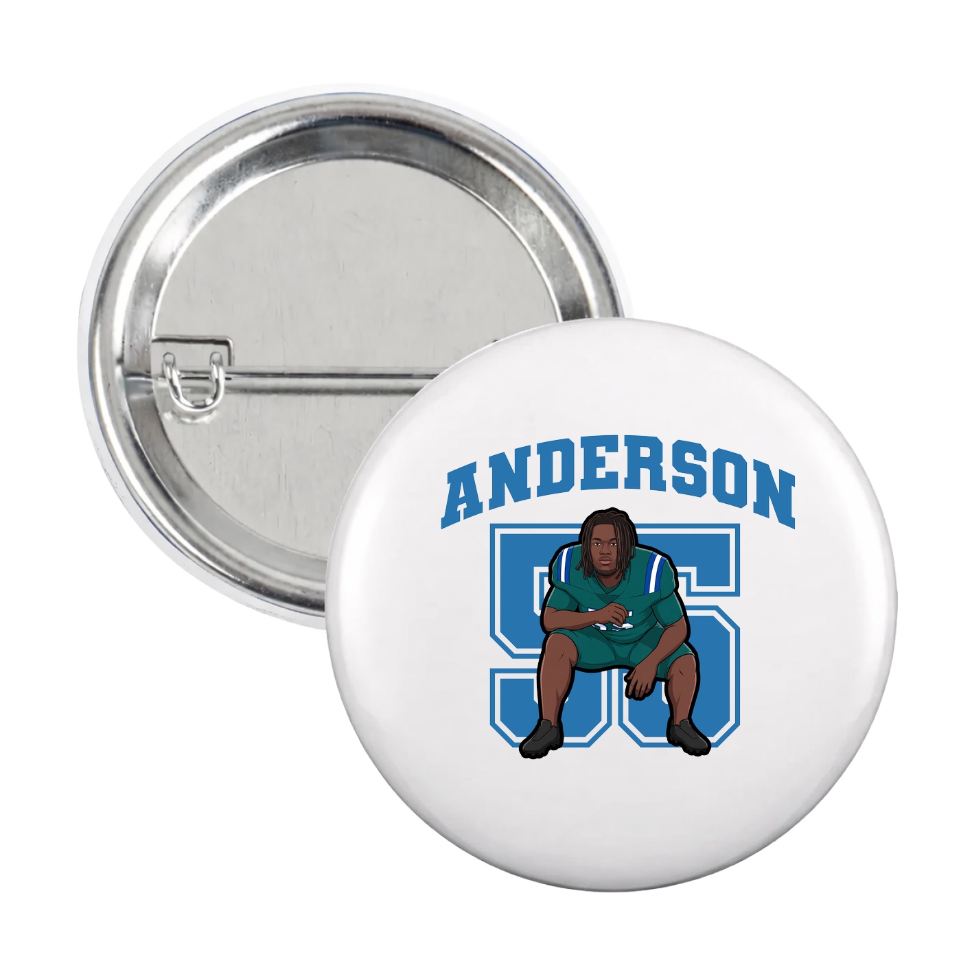 Game Day Button — Number in White
