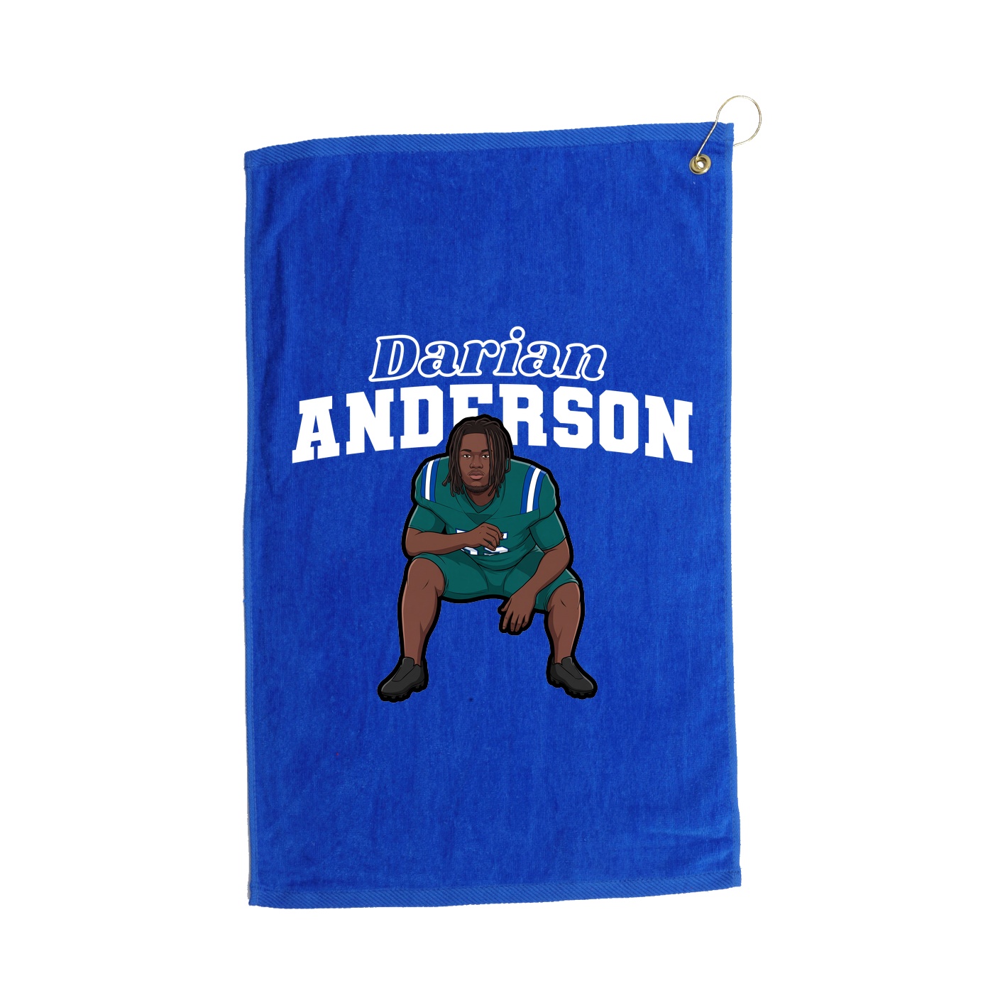 Golf Towel — Name Arch in Royal