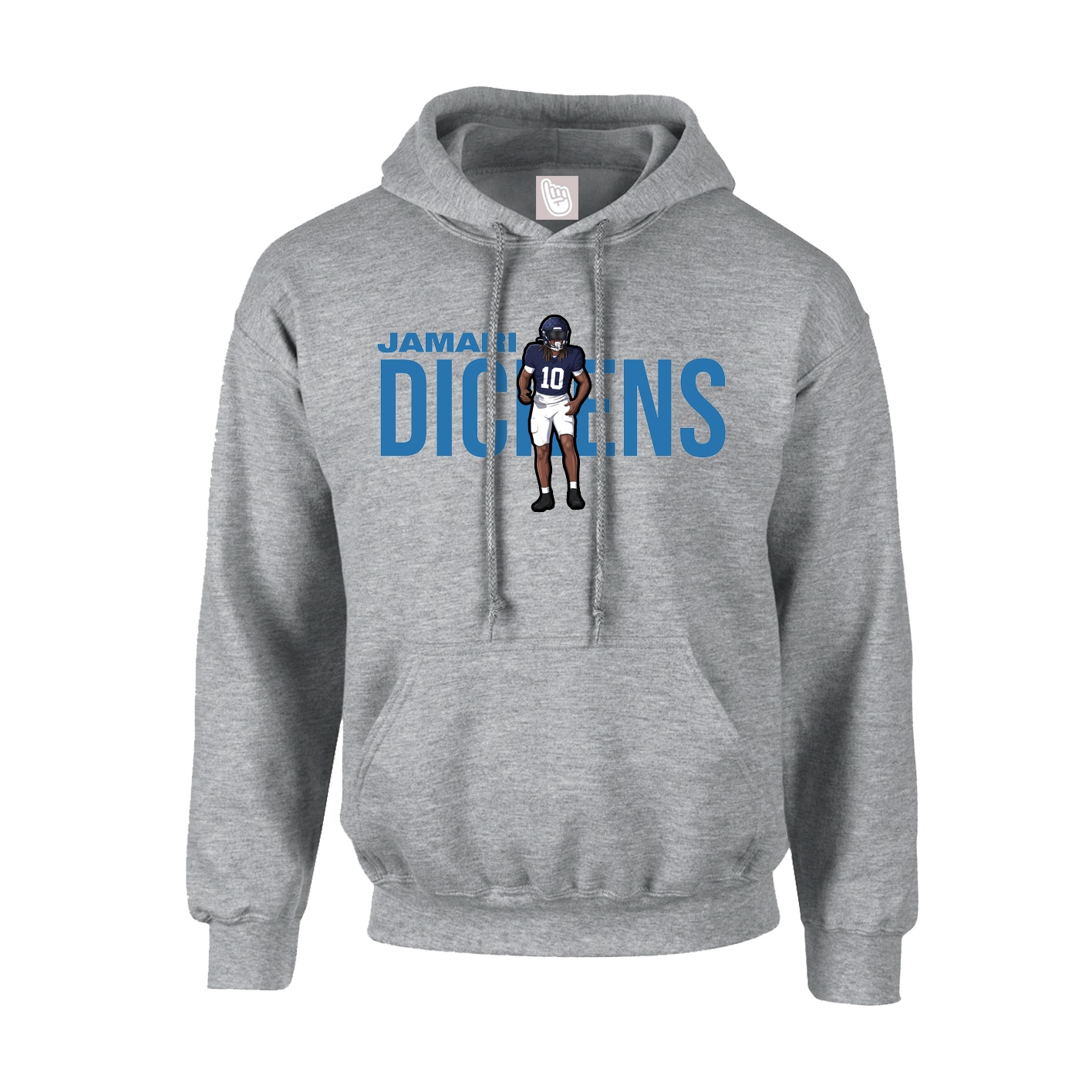 Hoodie — Player Name in Grey
