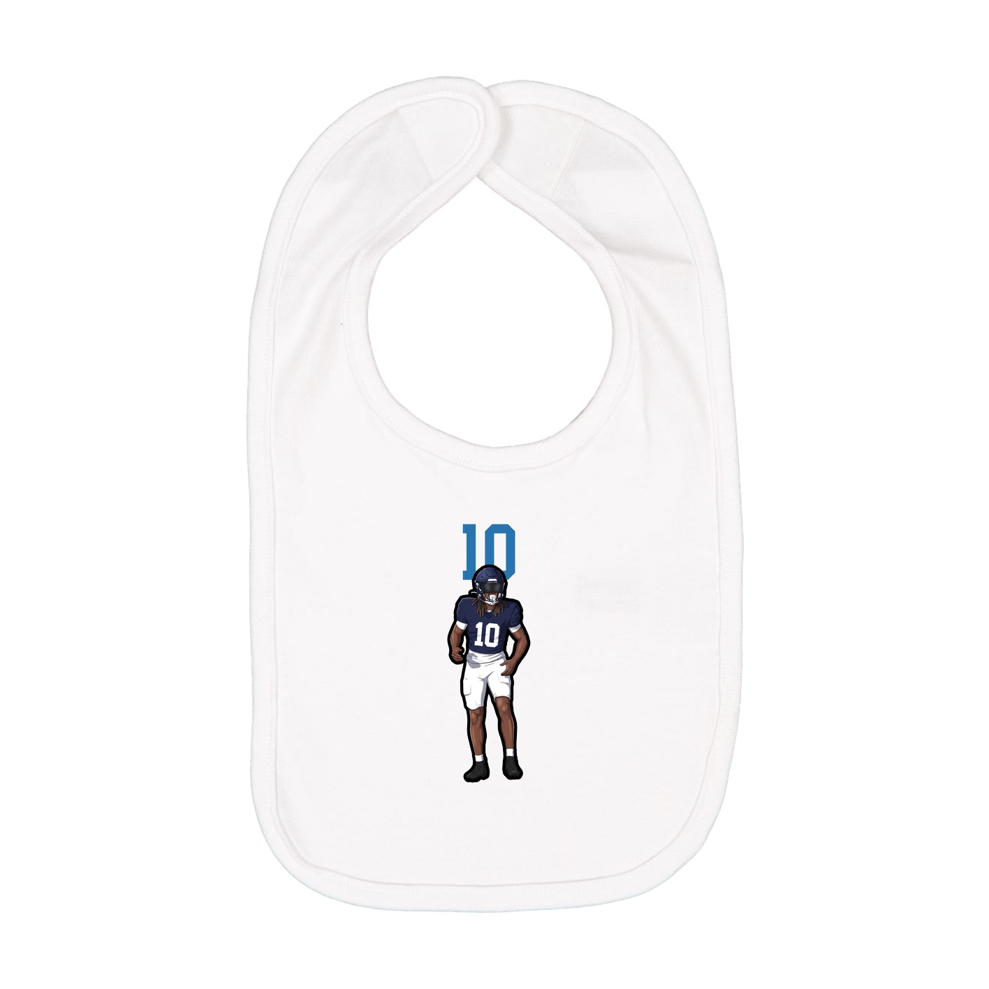 Infant Bib — Number Top in White