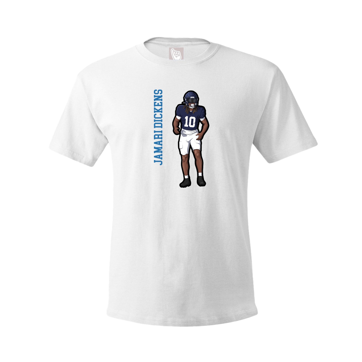 Youth Tee — Name Vertical in White