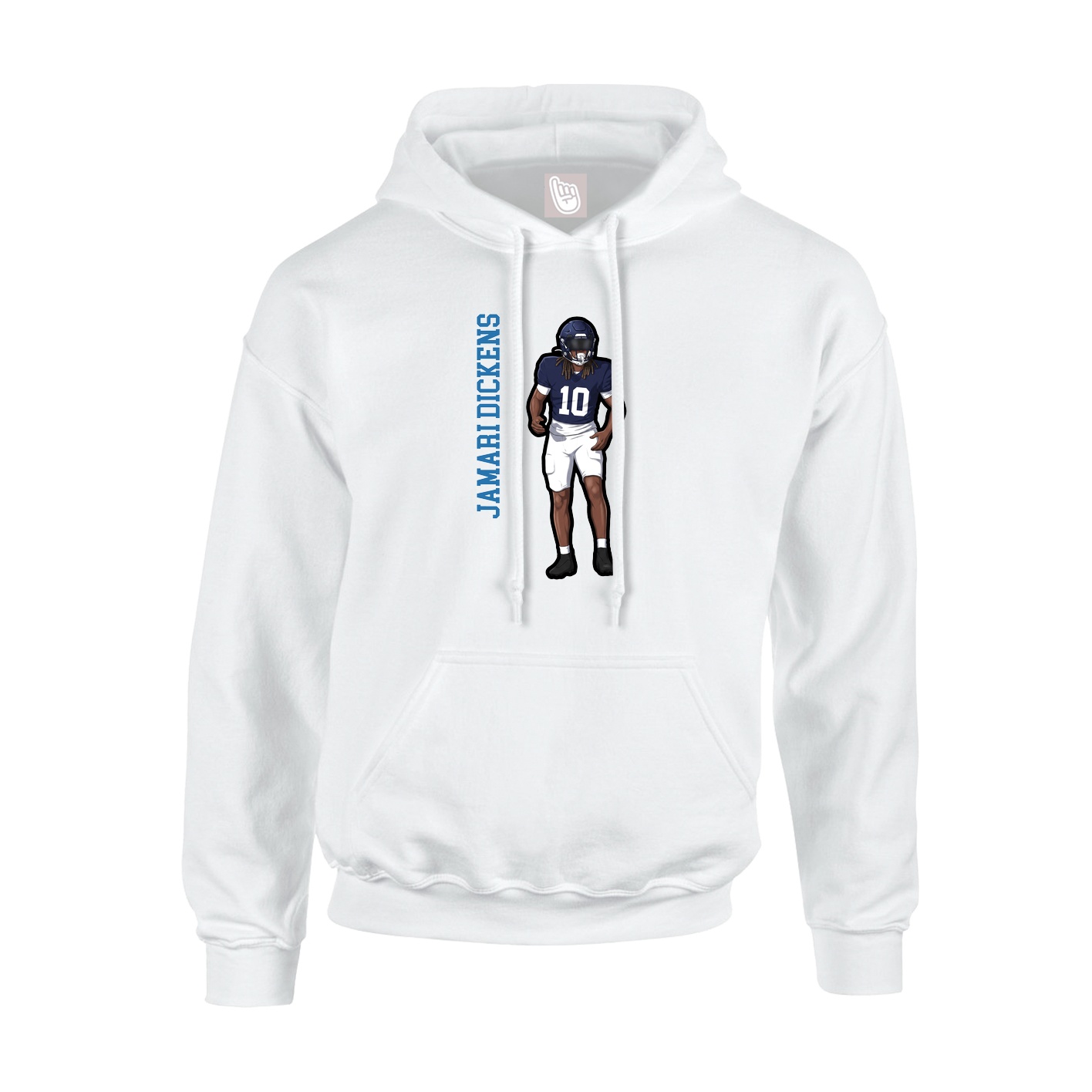 Hoodie — Name Vertical in White
