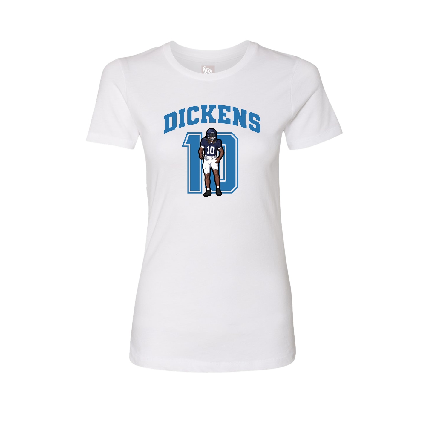 Fitted Women's Tee — Number in White