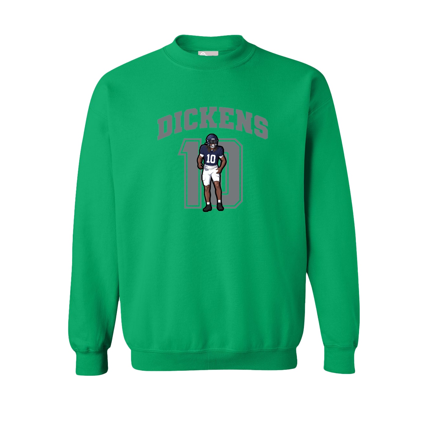 Fleece Crew — Number in Green