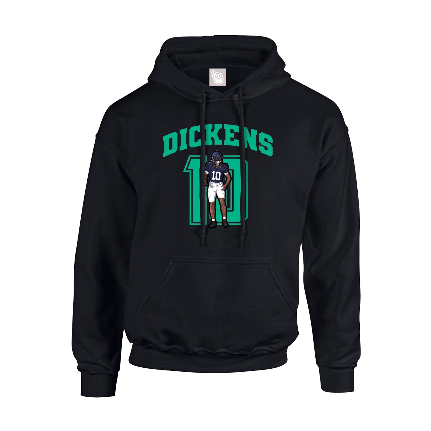 Youth Hoodie — Number in Black