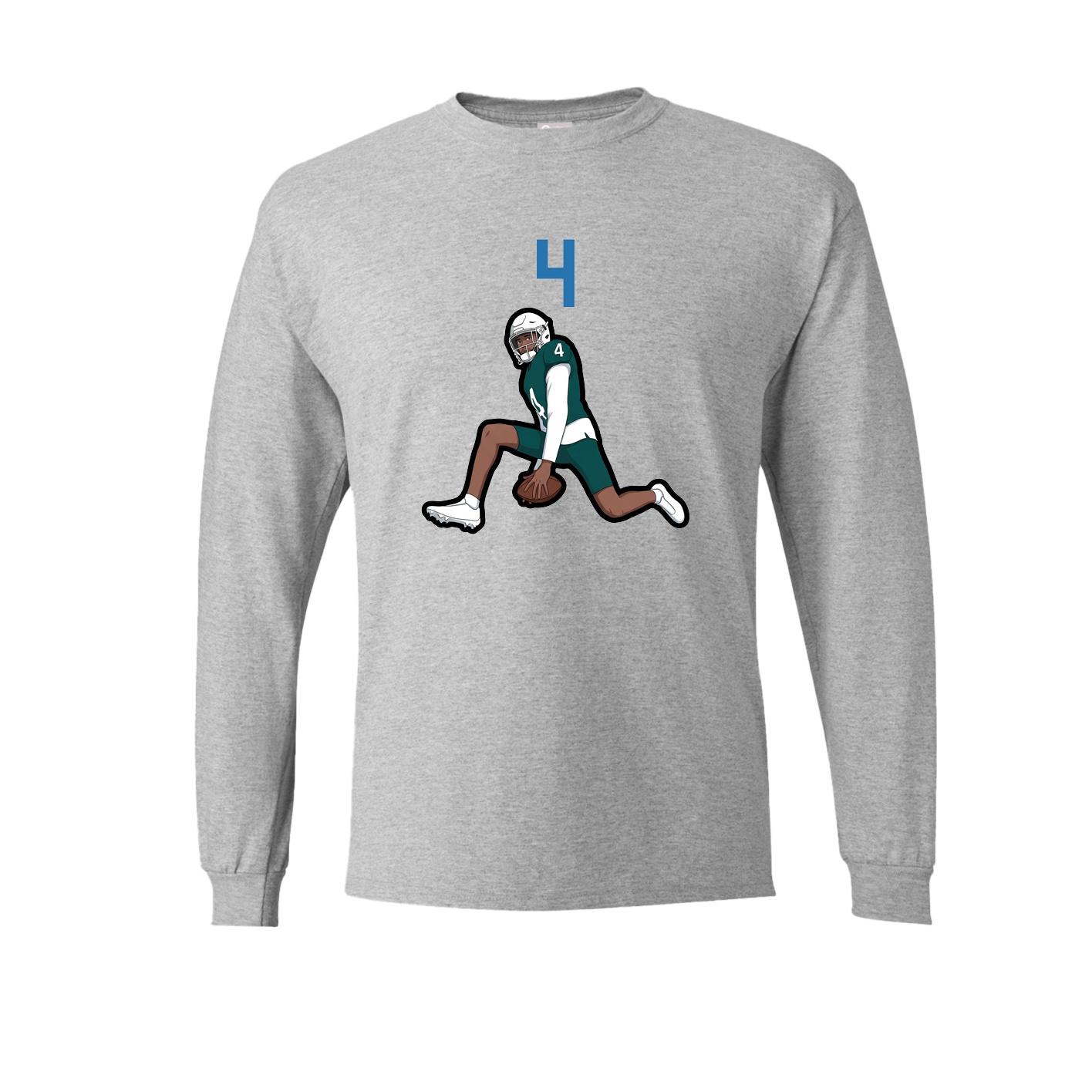 Long Sleeve Tee — Number Top in Grey