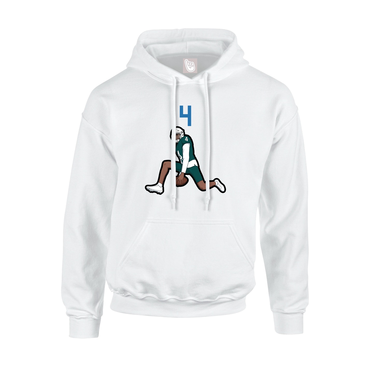 Youth Hoodie — Number Top in White
