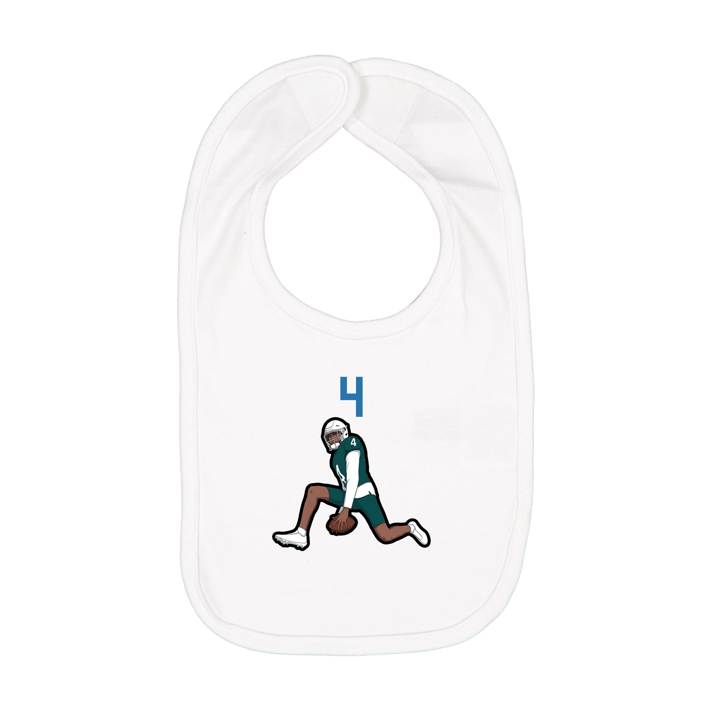 Infant Bib — Number Top in White