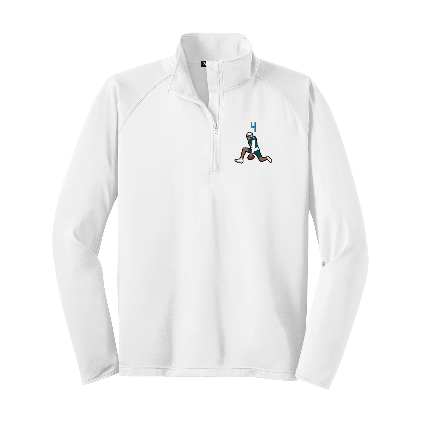 Q-Zip Pullover — Number Top in White