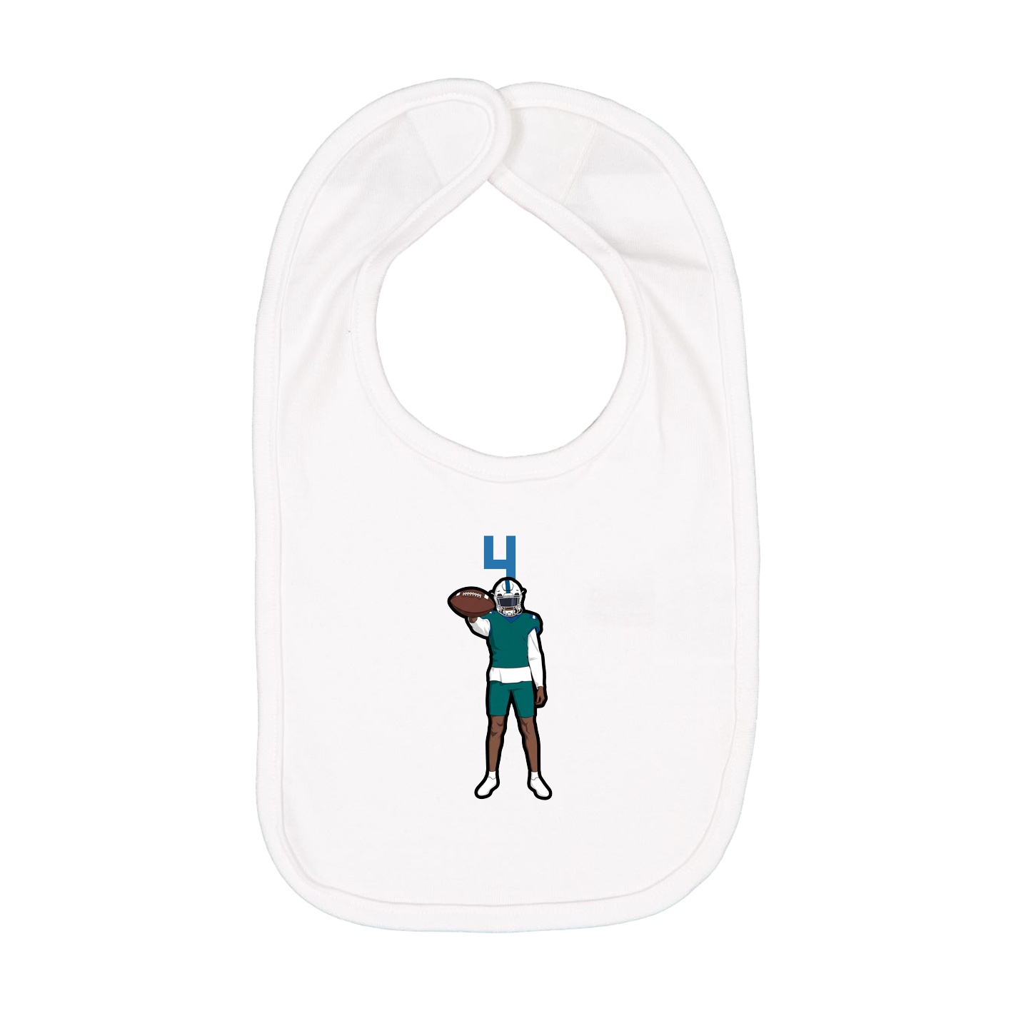 Infant Bib — Number Top in White