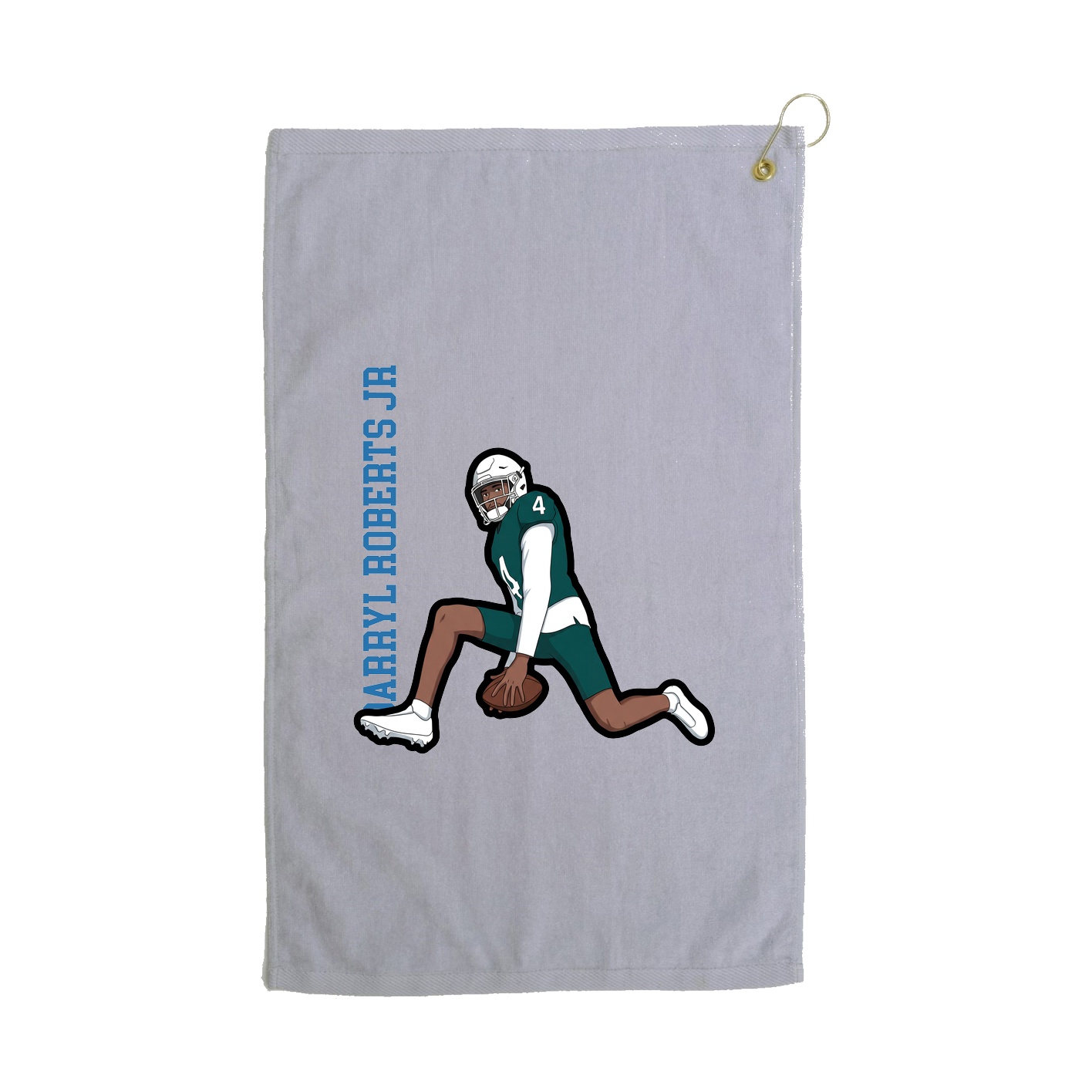 Golf Towel — Name Vertical in Grey