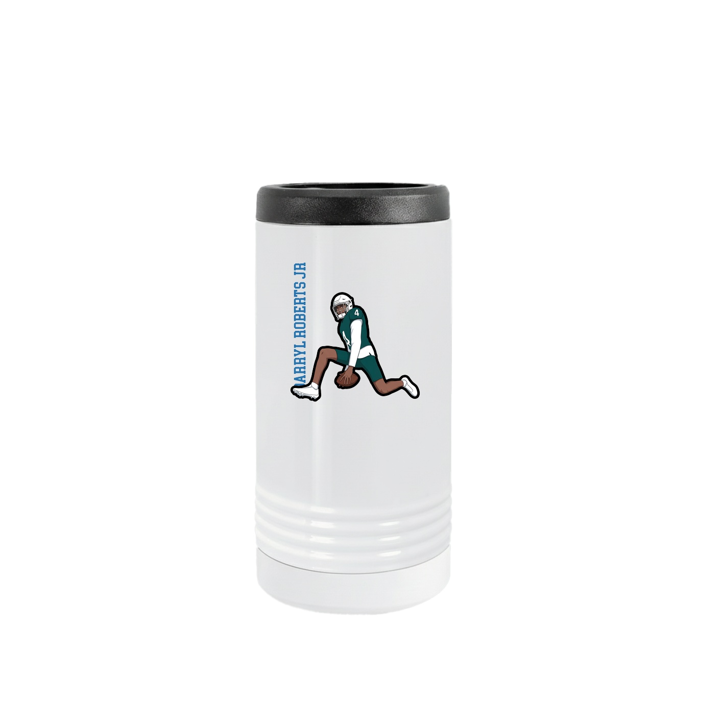 Slim Beverage Holder — Name Vertical in White