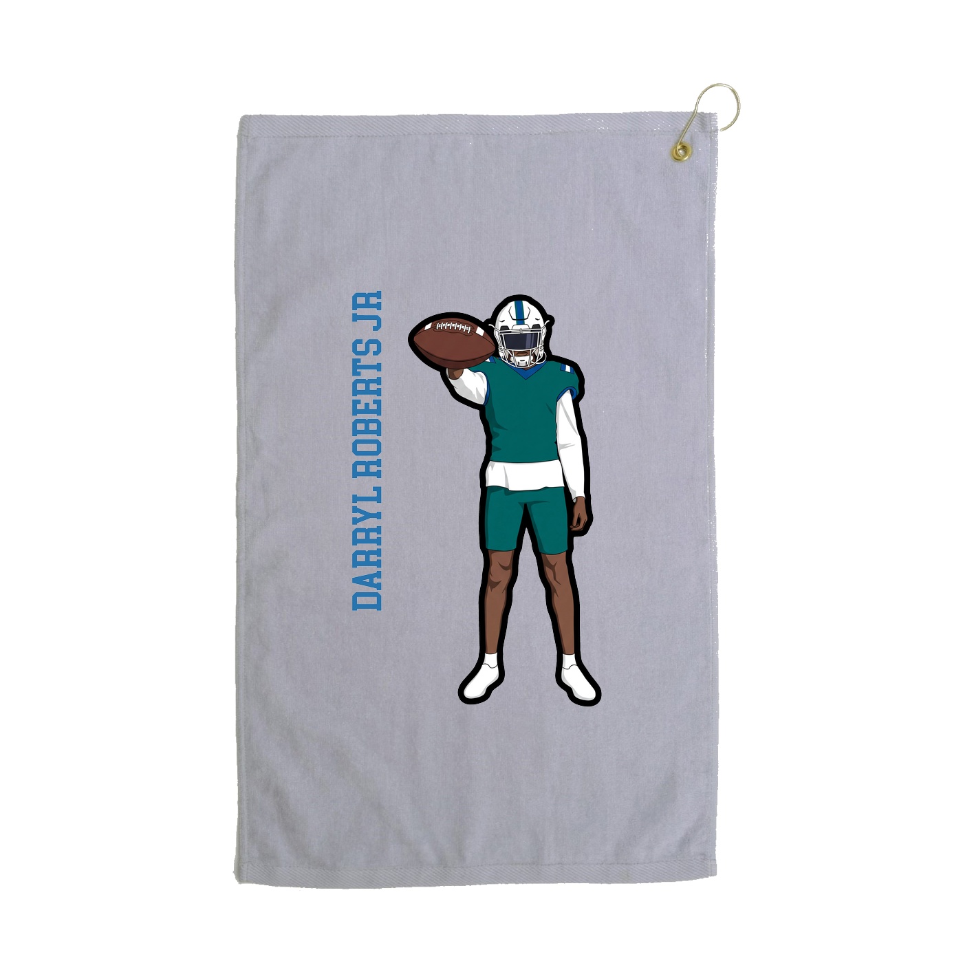 Golf Towel — Name Vertical in Grey