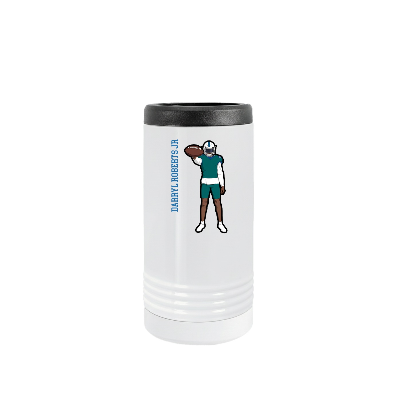Slim Beverage Holder — Name Vertical in White