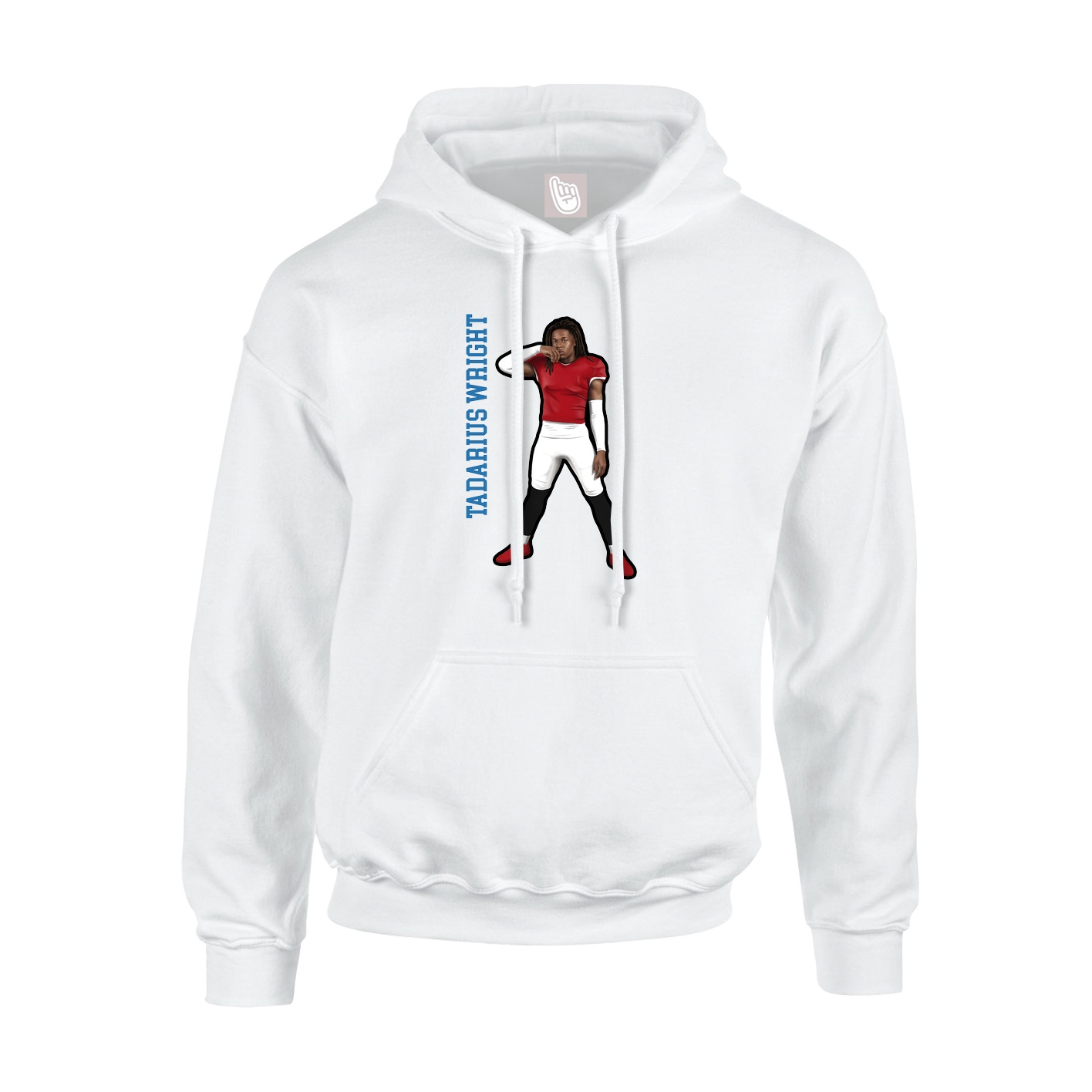 Youth Hoodie — Name Vertical in White