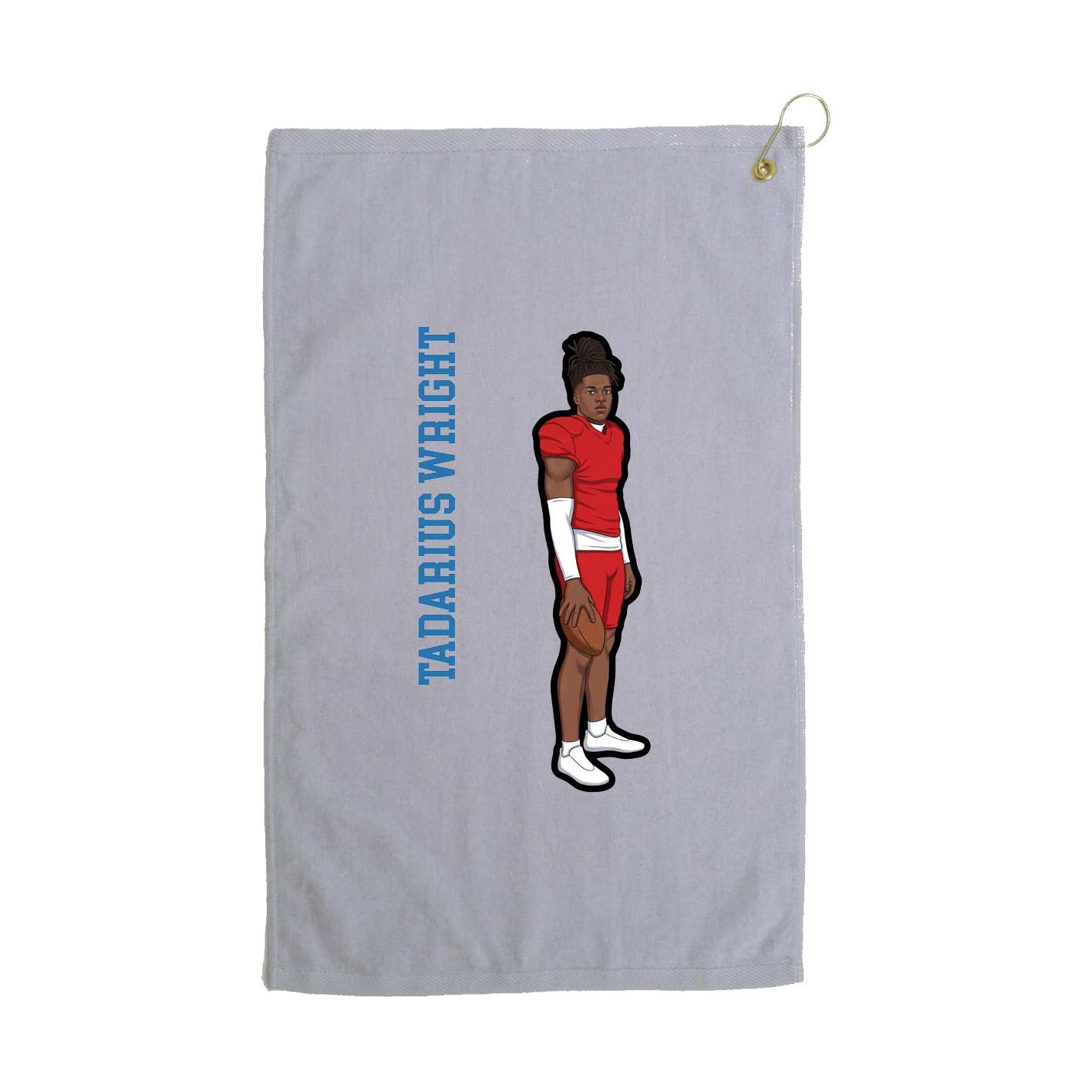Golf Towel — Name Vertical in Grey